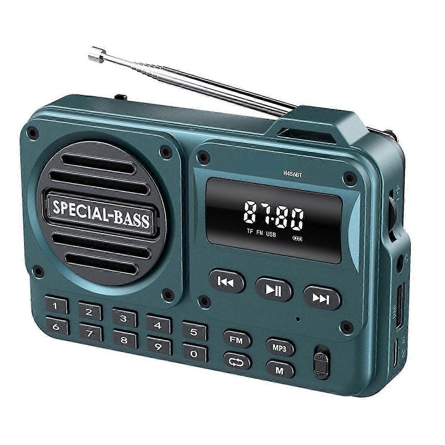 Portable Digital Radio Bluetooth Compatible 5.0 FM Radio Receiver with LED Display U Disk TF Card MP3 Play Loudspeaker B