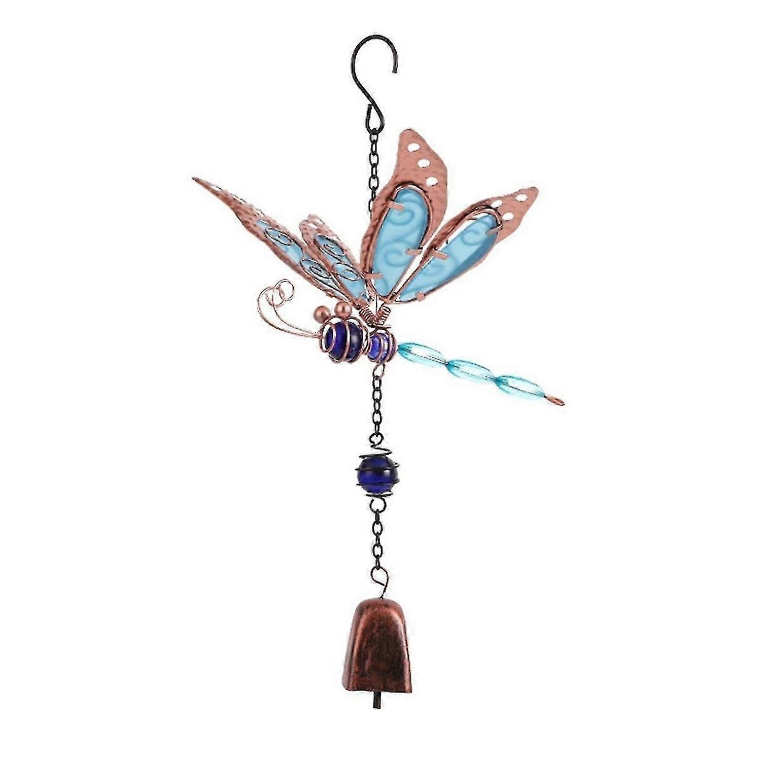 Wind Chime Dragonfly Wind Chime Metal Wind Chime with Dragonfly Design Outdoor Garden Decoration for Window Yard A