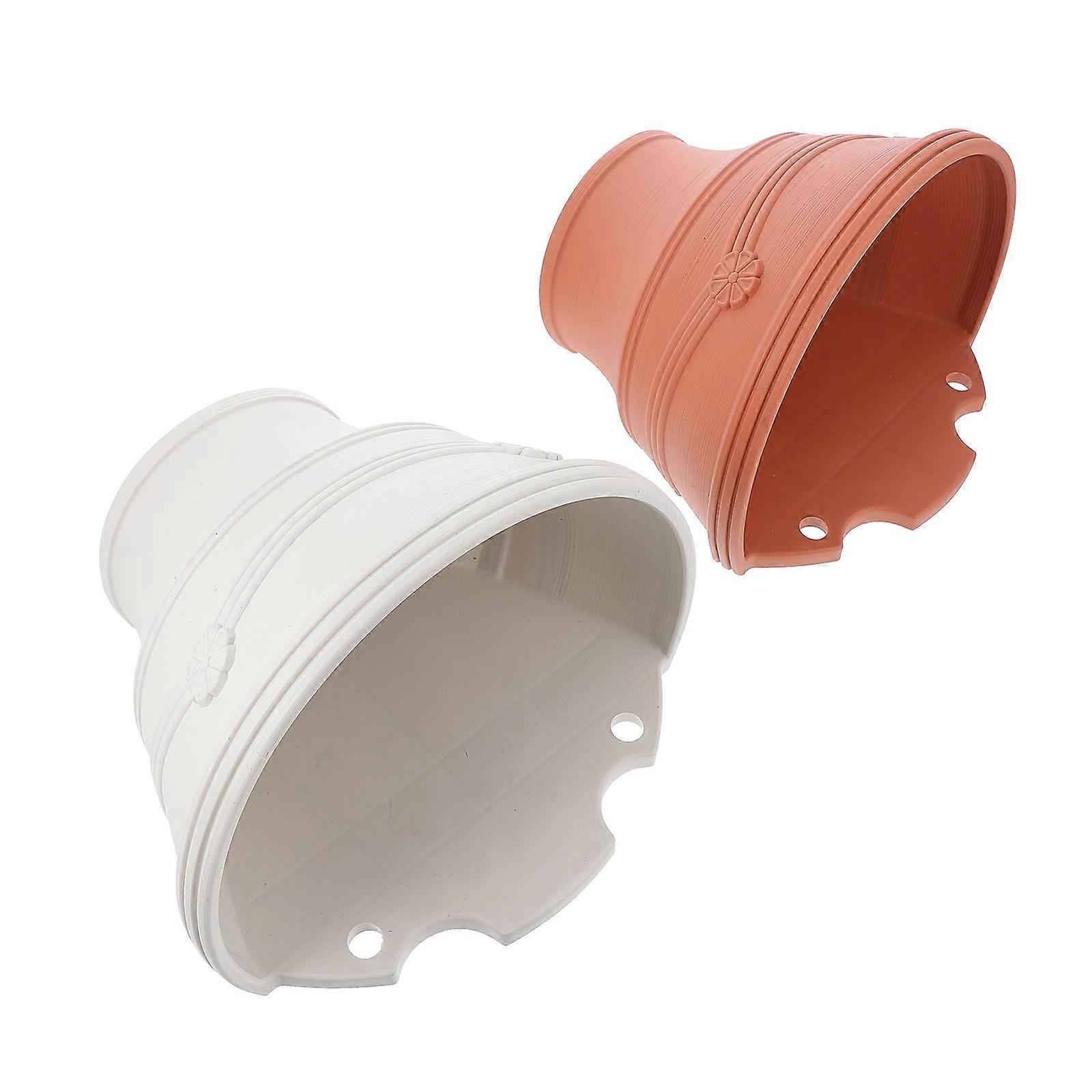 Hanging Plastic Flower Pot for Decoration 4Pcs Garden Wall Holder