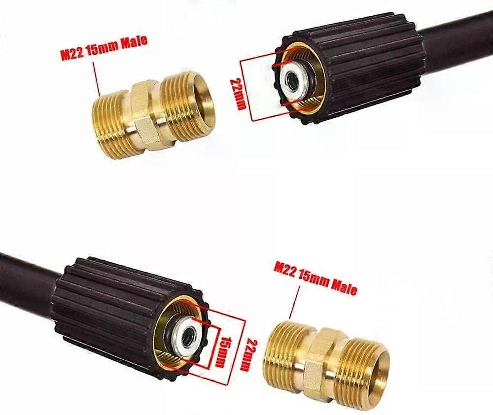 M22 / 15 mm til hanadapter Effekt Højtryksrenser Pumpe Slange Udløb Tilslutning Kobling Adapter Til Karcher