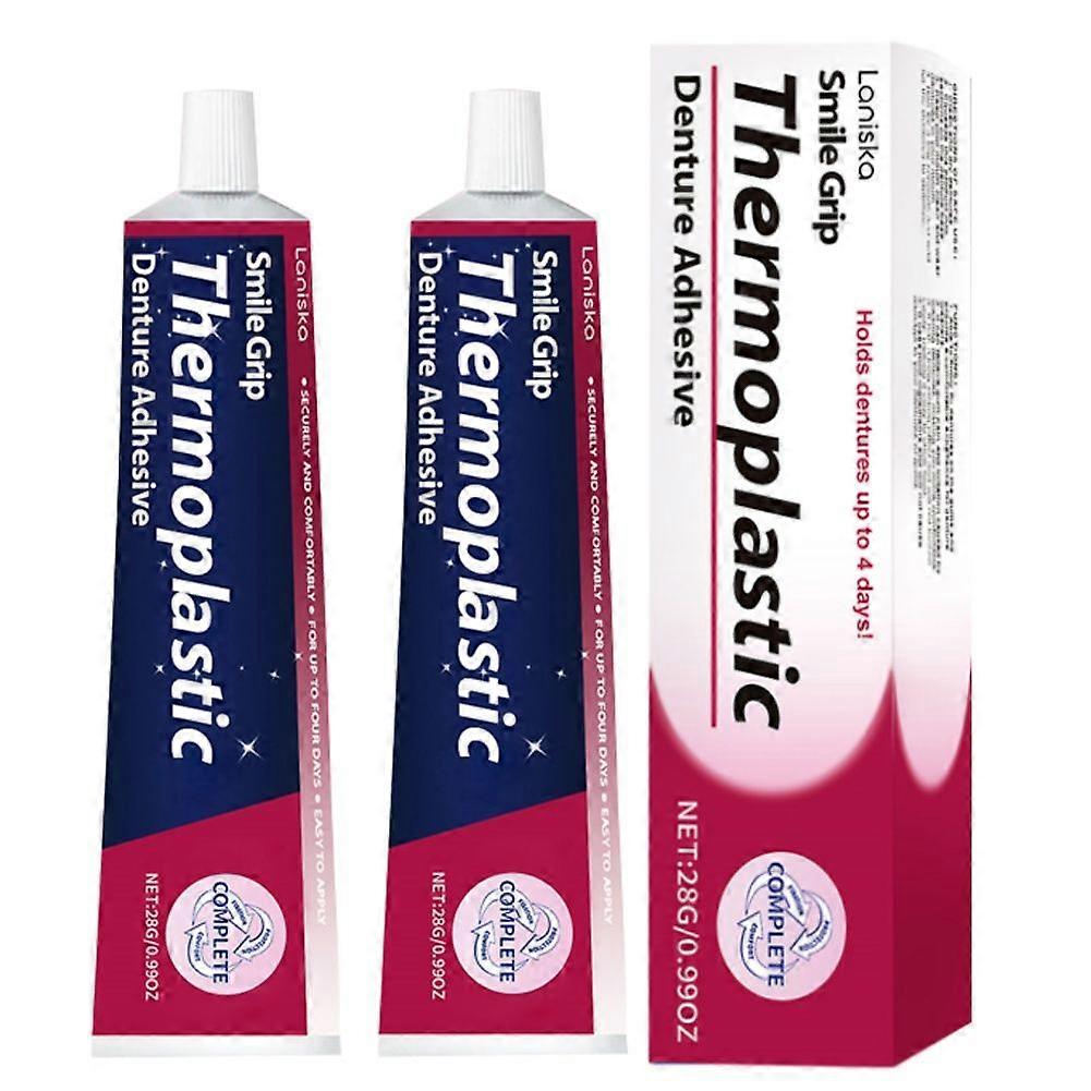 Thermoplastic Denture Adhesive, Refits and Tightens Loose Upper and Lower Dentures and Partials | Non-Glue Adhesive