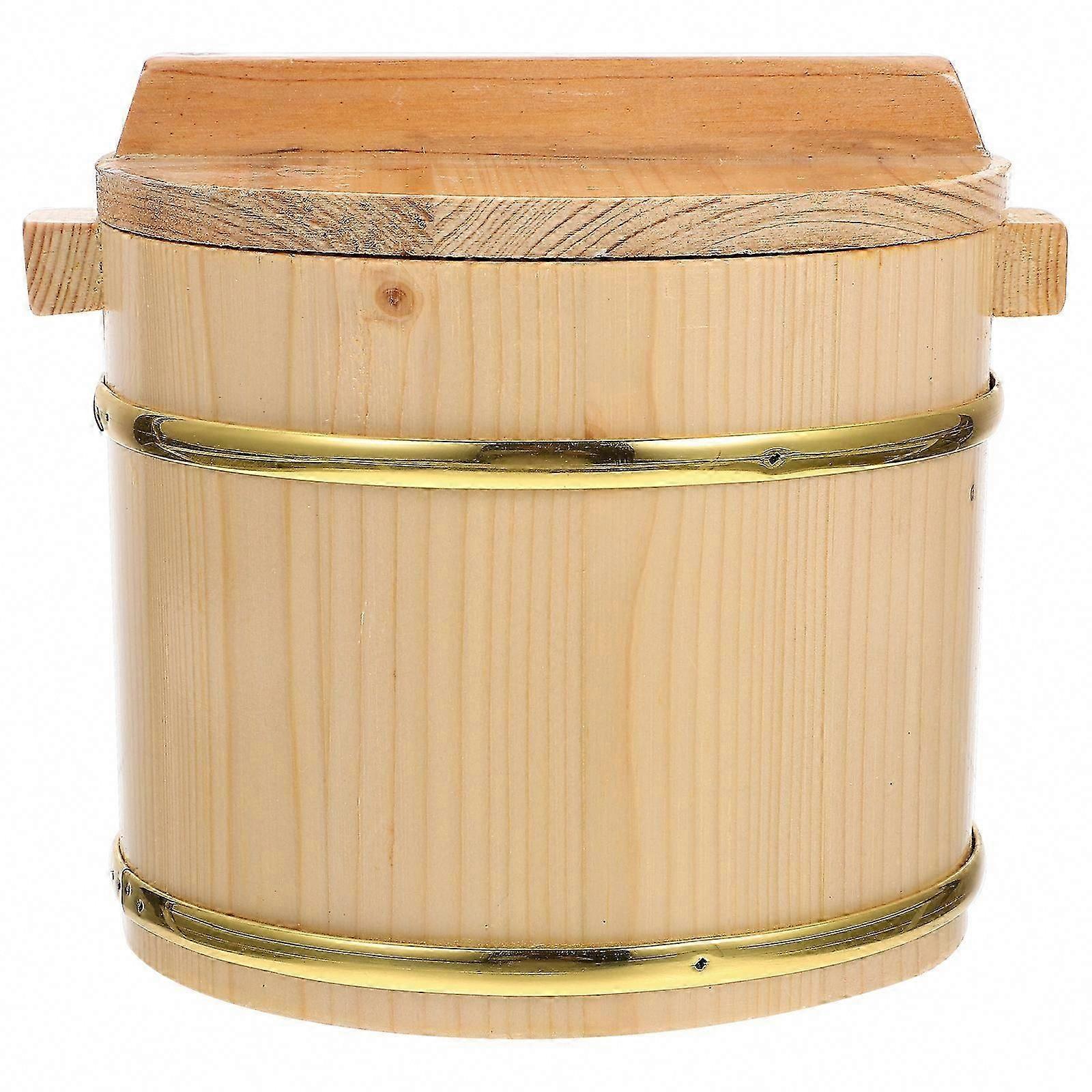 Trä ångkorg för dim sum, trä ris ånghink med lock