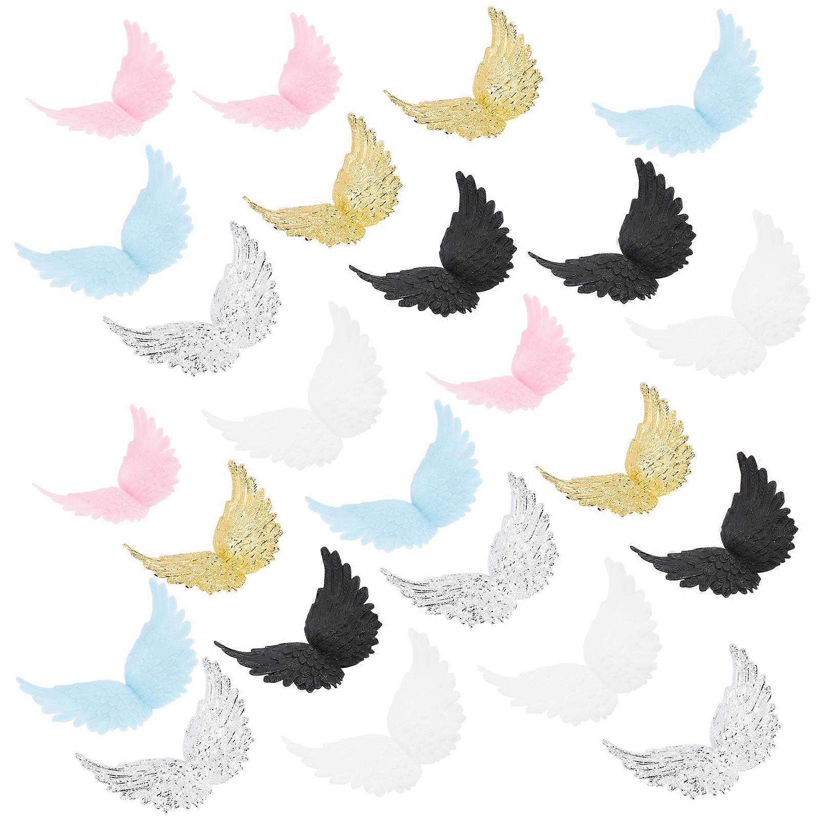 Assorted Color Angel Wings for Crafts Plastic Decoration 24Pcs Pack