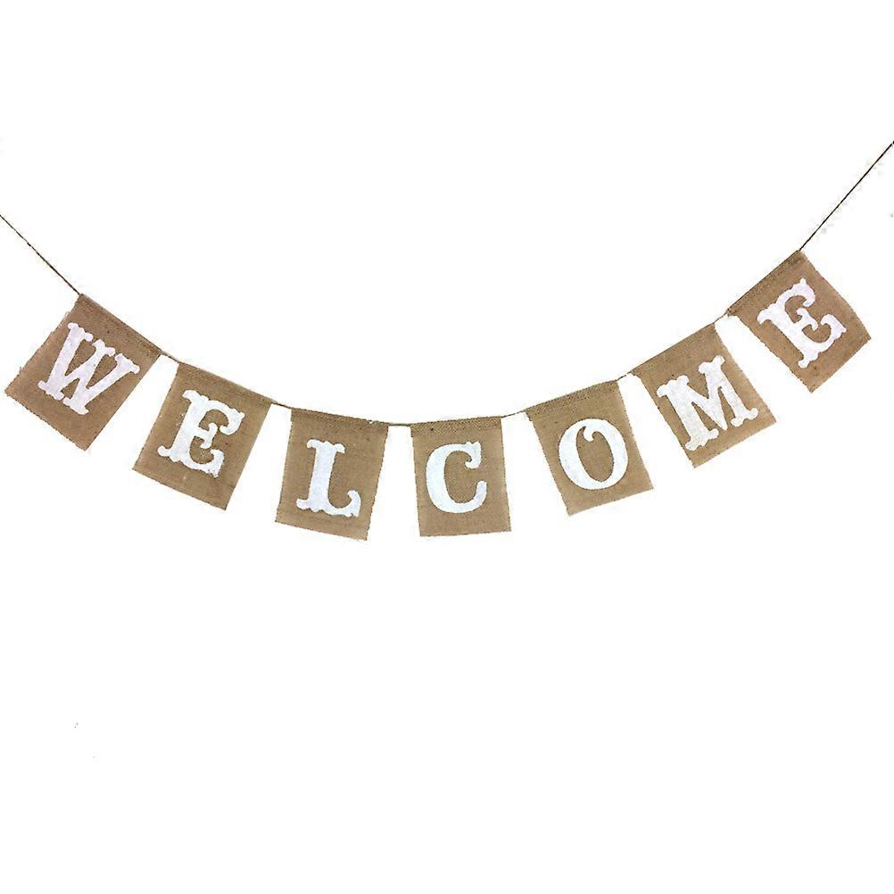 Welcome Garland Burlap Banner for Party Decoration 2.8m Bunting