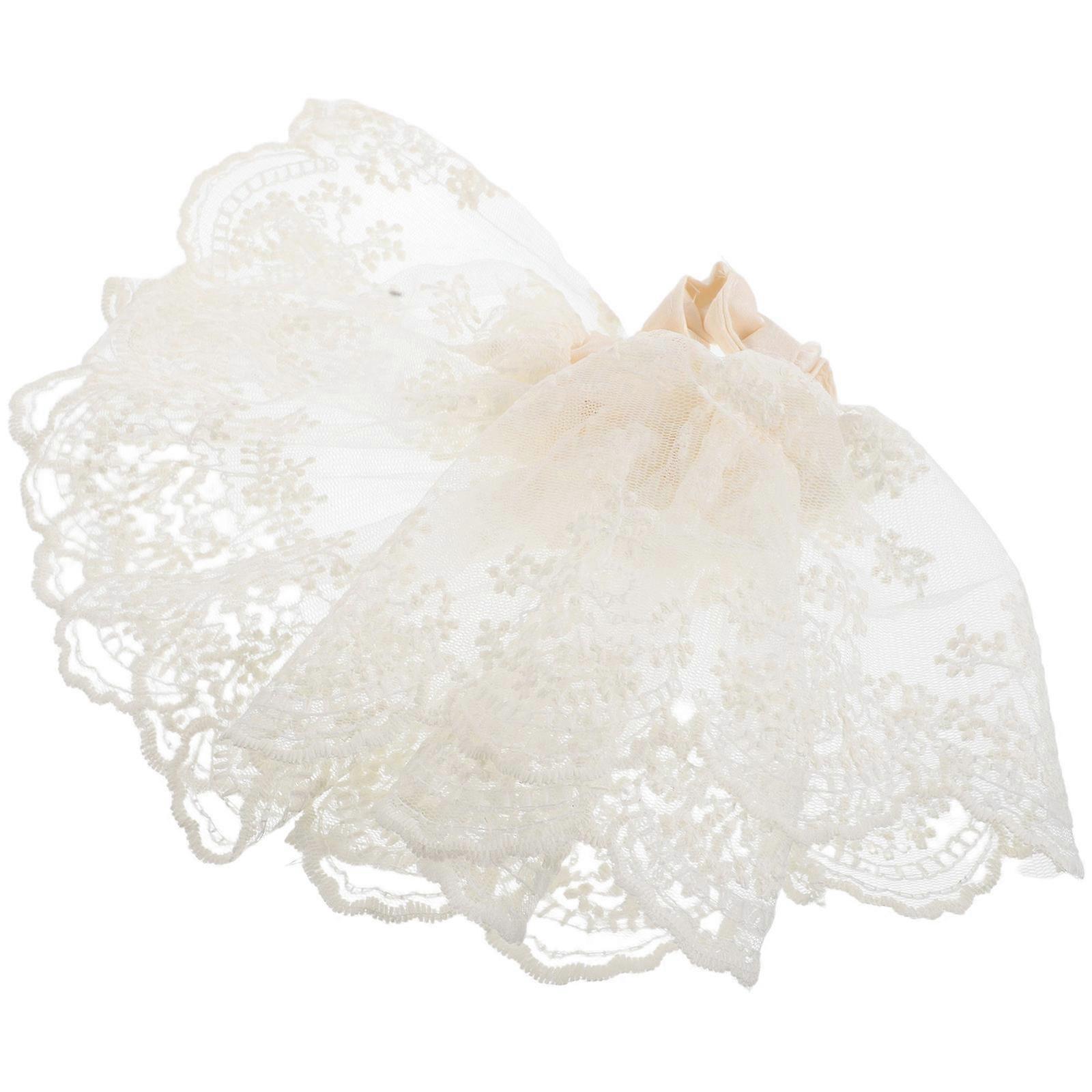 Lace Hair Scrunchies Double-Layer Soft Elastic Ponytail Holder 5Pcs for Low Bun