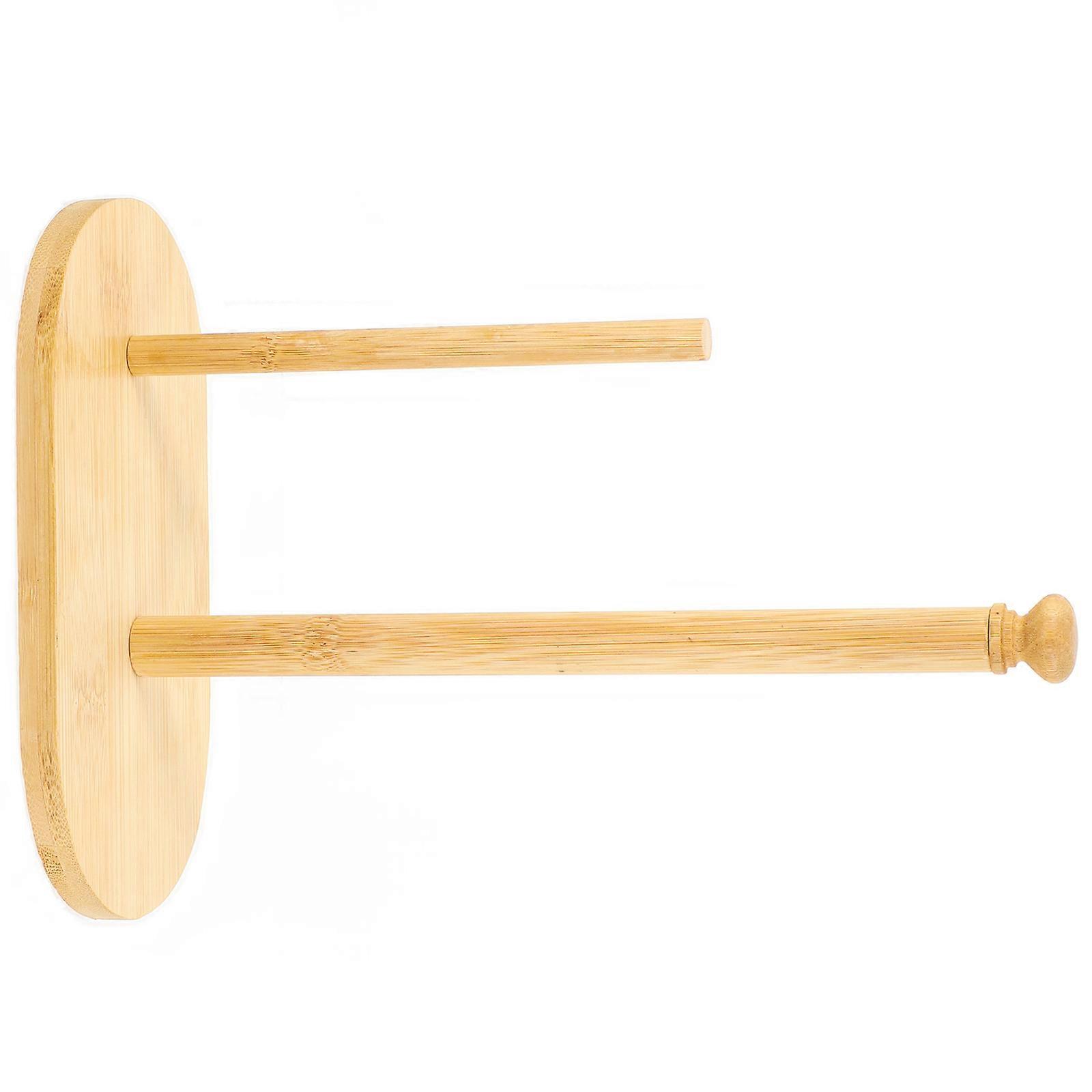 3Pcs Bamboo Roll Paper Holder for Kitchen Countertop Paper Towel Storage