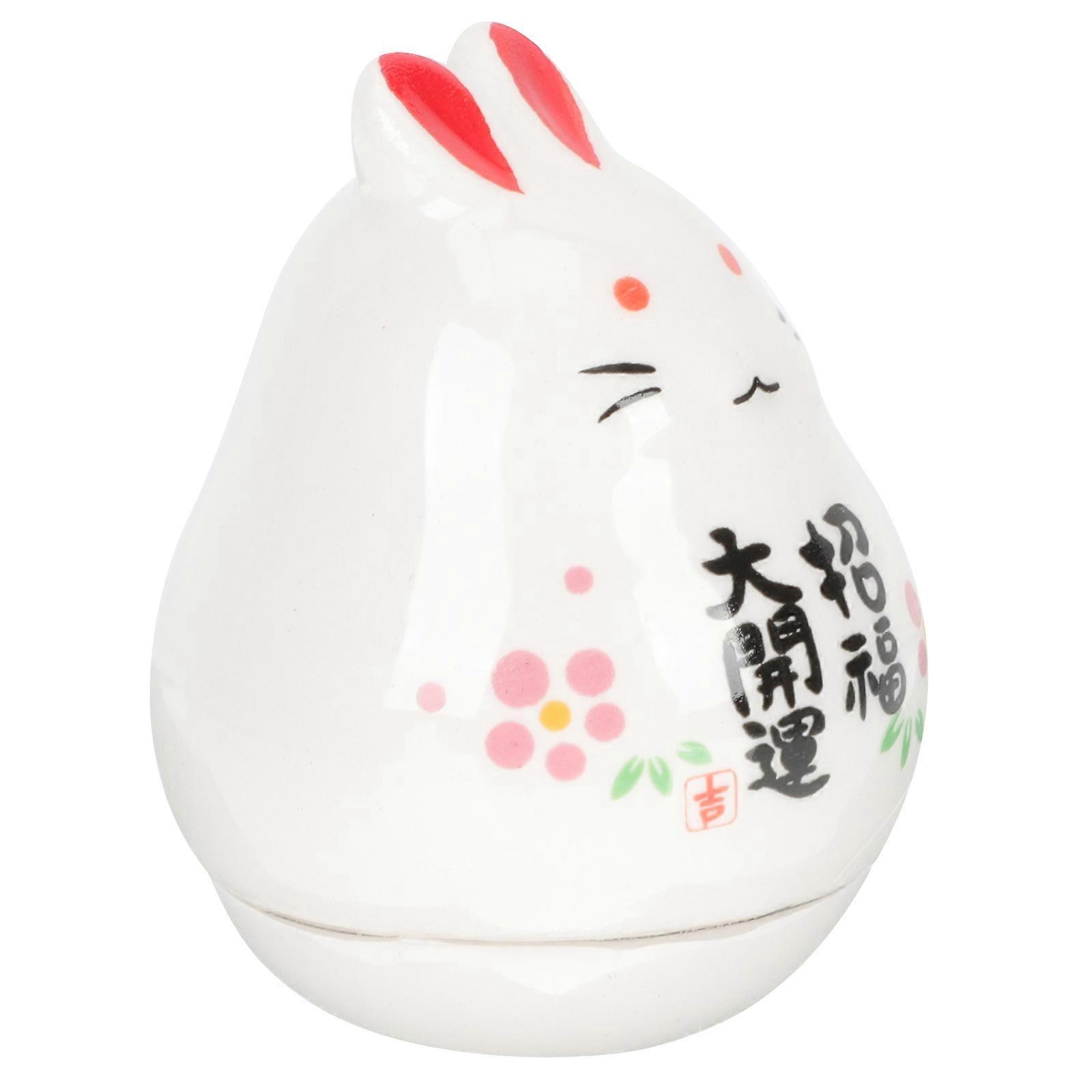 Miniature Rabbit Figurines Bunny Statue for Home Decoration 2Pcs Ceramic