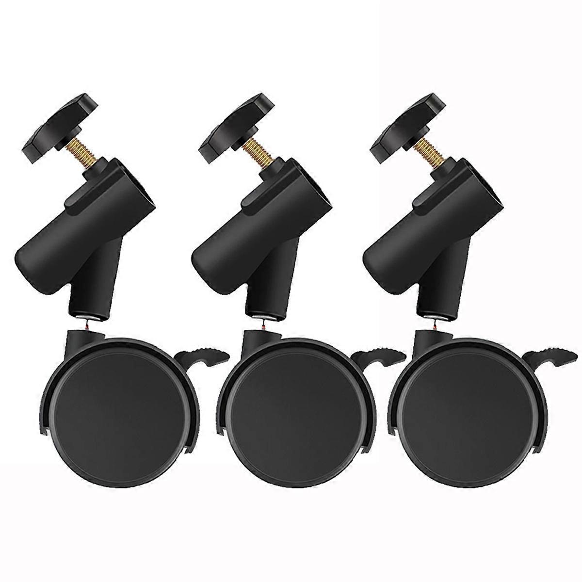 3pcs 16mm Mounting Hole Flexible Swivel Casters Wheels Ideal for Photography Light Stand & Tripod Sm
