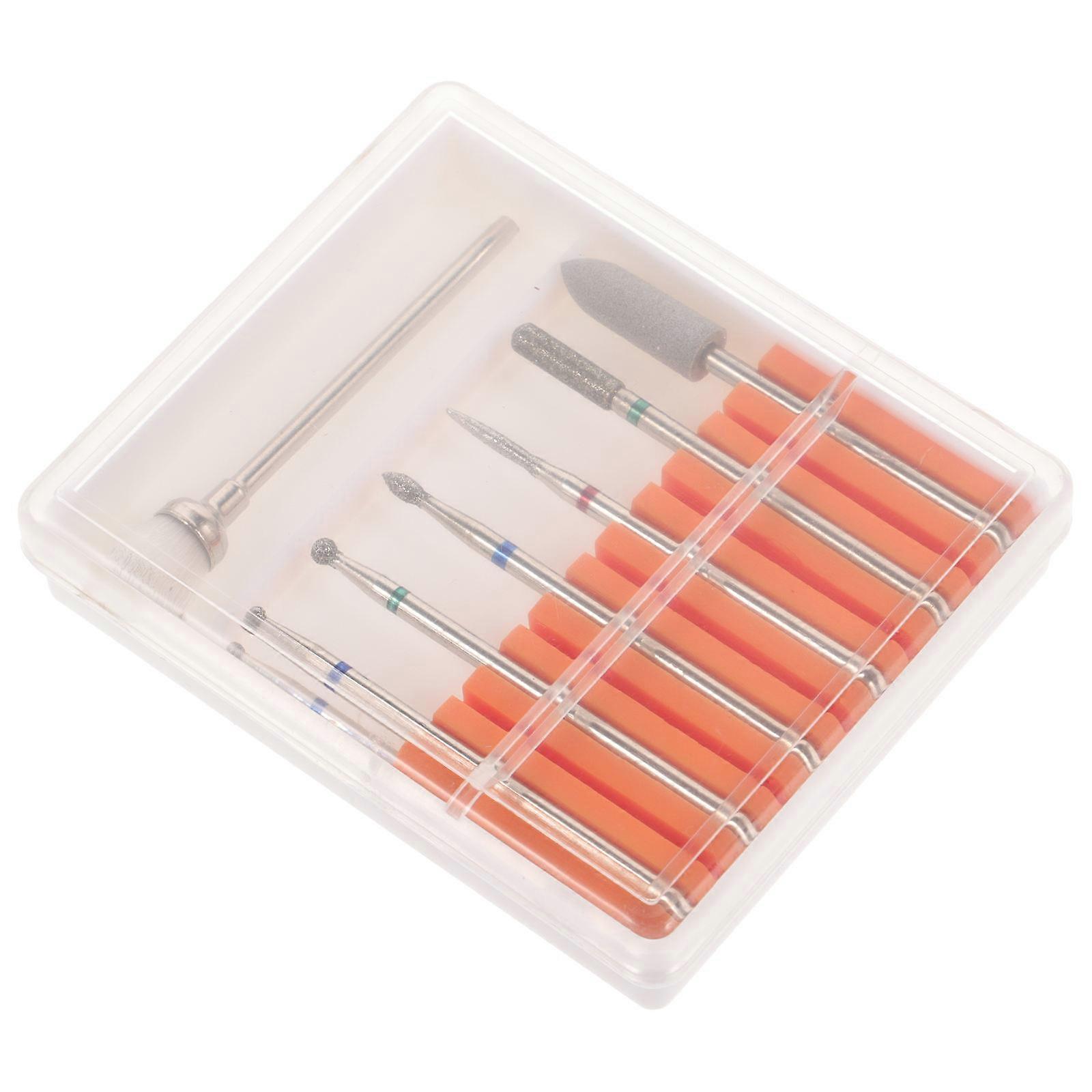 Manicure Grinding Tool Nail Polishing Bit for Nail Art 2Sets Silver Alloy