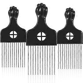 3 Packs Afro Comb Metal Pick