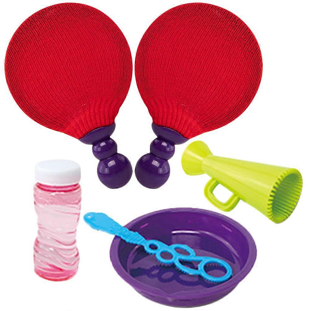 Blowing Set Bubble Racket Toys for Children Playtime in Assorted Color Designed for Outdoor Fun 1 Set