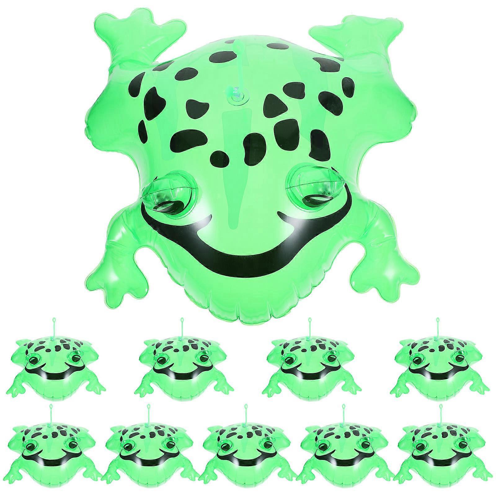 Bounce Toy 40 Pcs Inflatable Frogs Ideal For Birthday And Summer Decorations With Adorable Frog Patterns