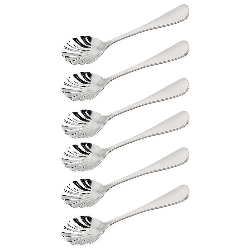 Stirring Spoon Household Spoon For Milk Tea Shops Silver 6Pcs