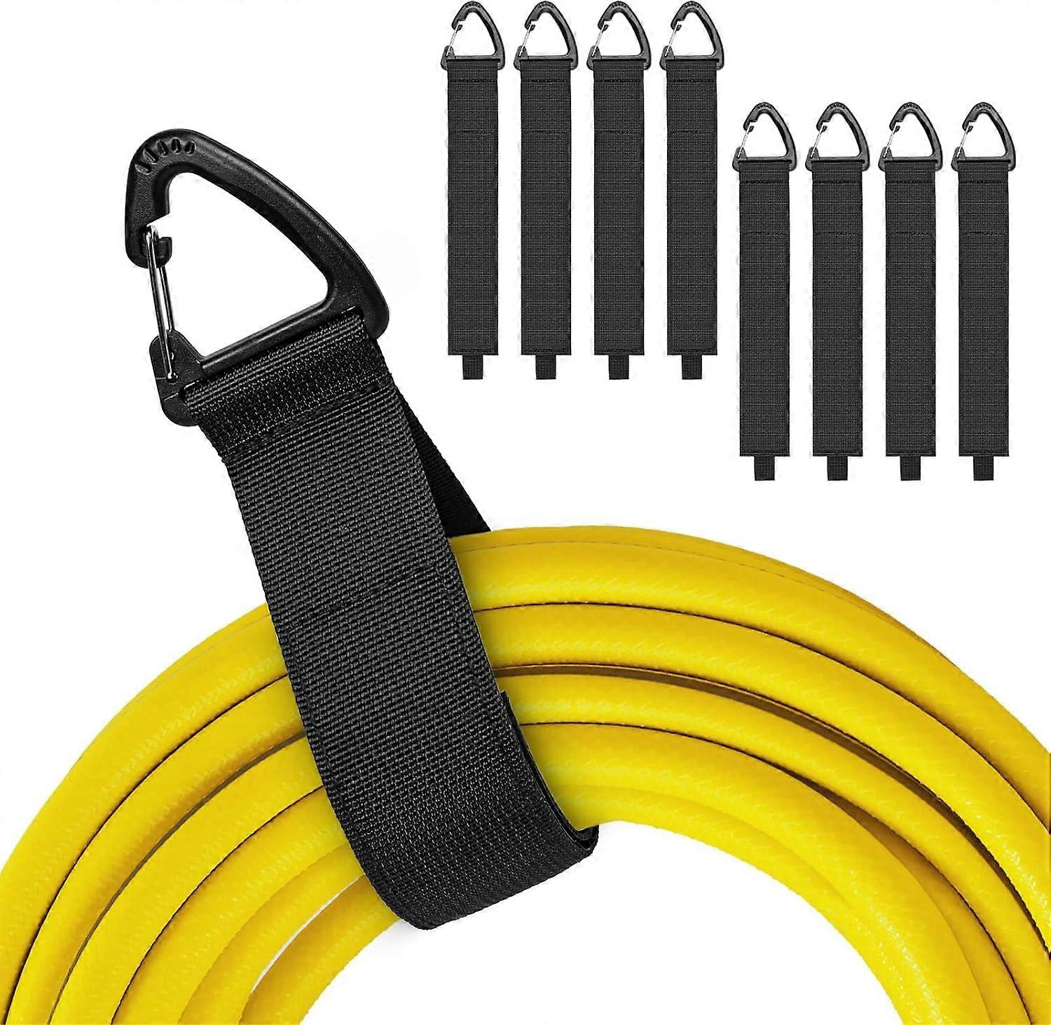 Cable Ties with Velcro and Hooks 8pcs, Self-Gripping Straps for Cables