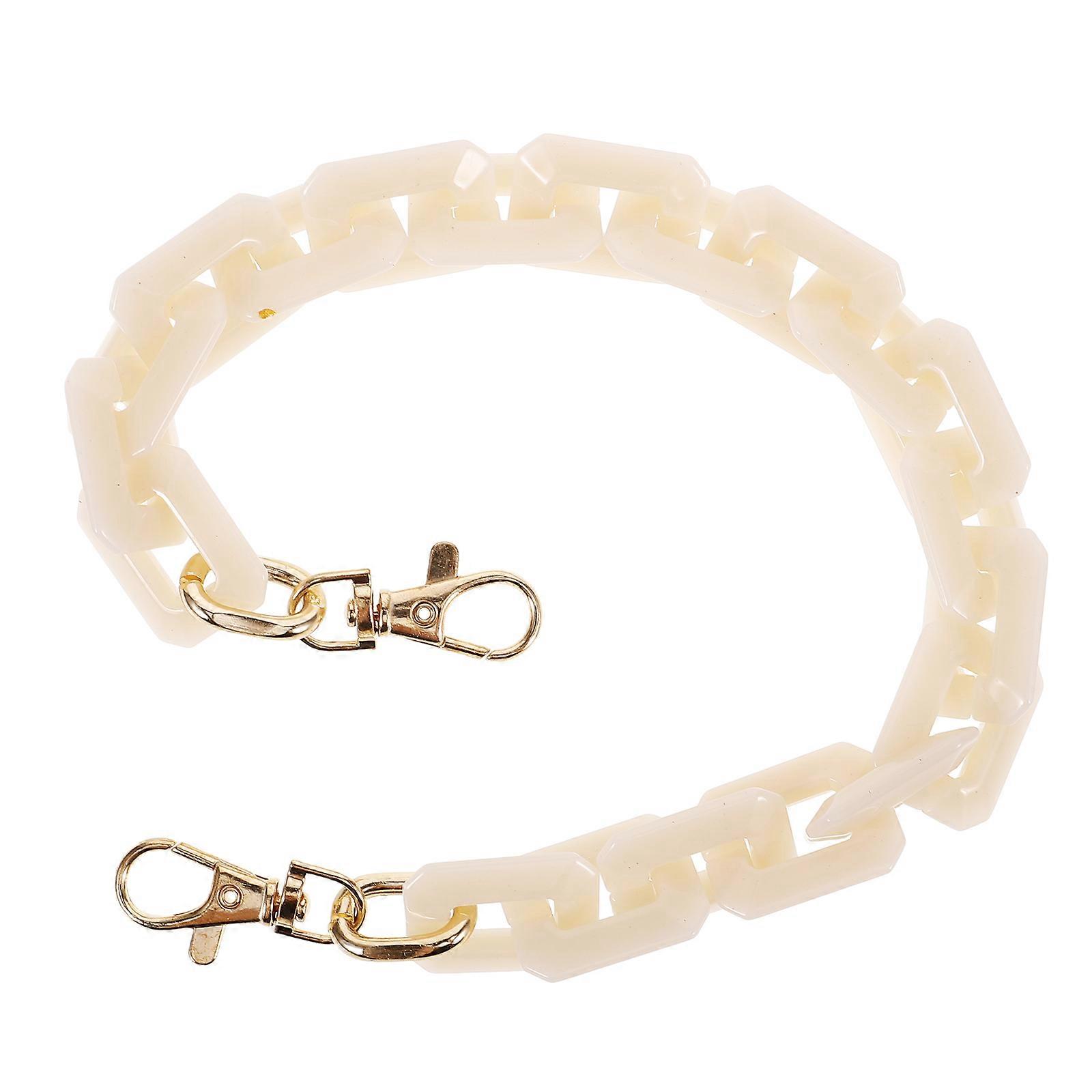 Beige Acrylic Chain Strap for Purse 2Pcs Handbag Replacement Accessory