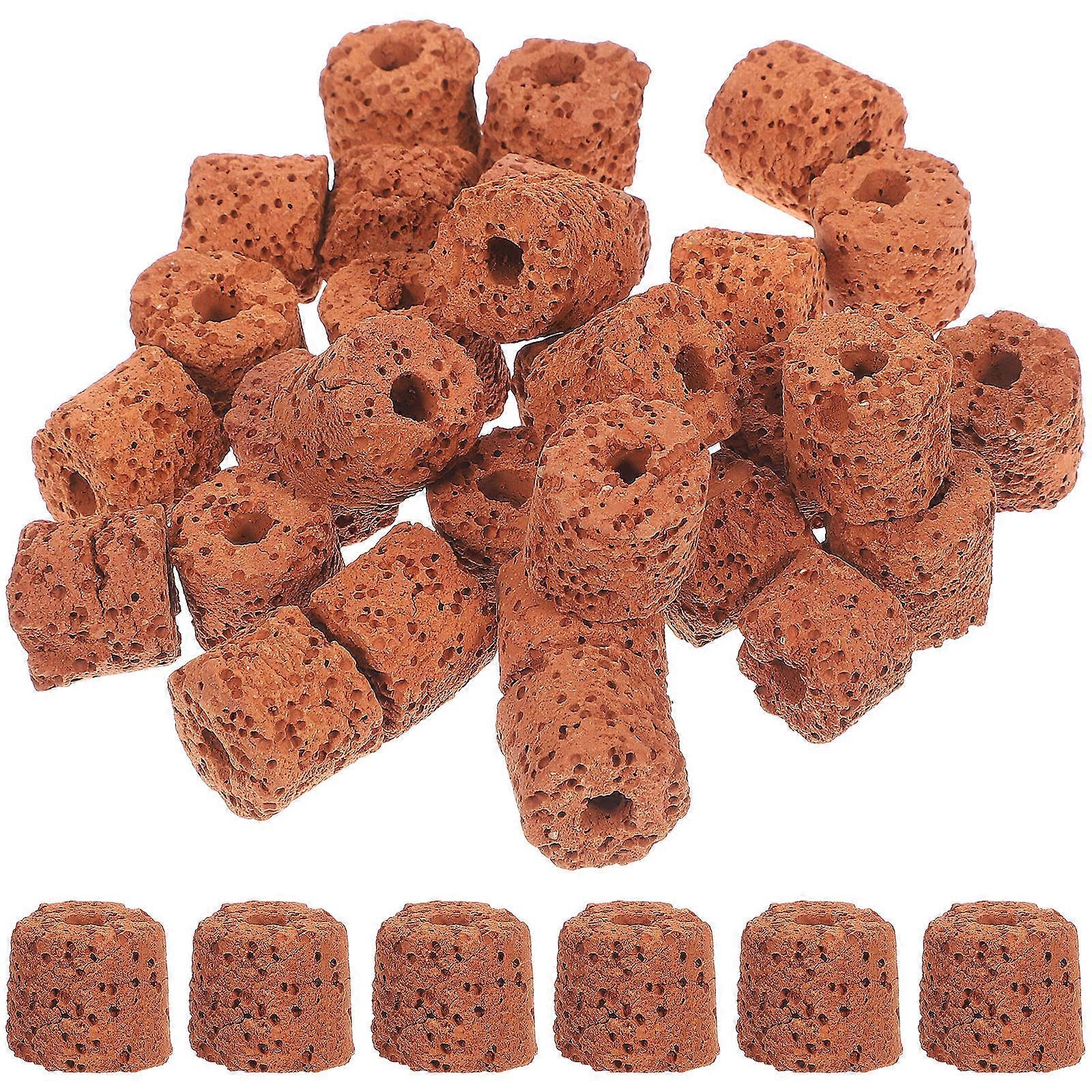 Pottery Plant Holder Fixed Ring for Fish Tank Use 60Pcs Dark Red