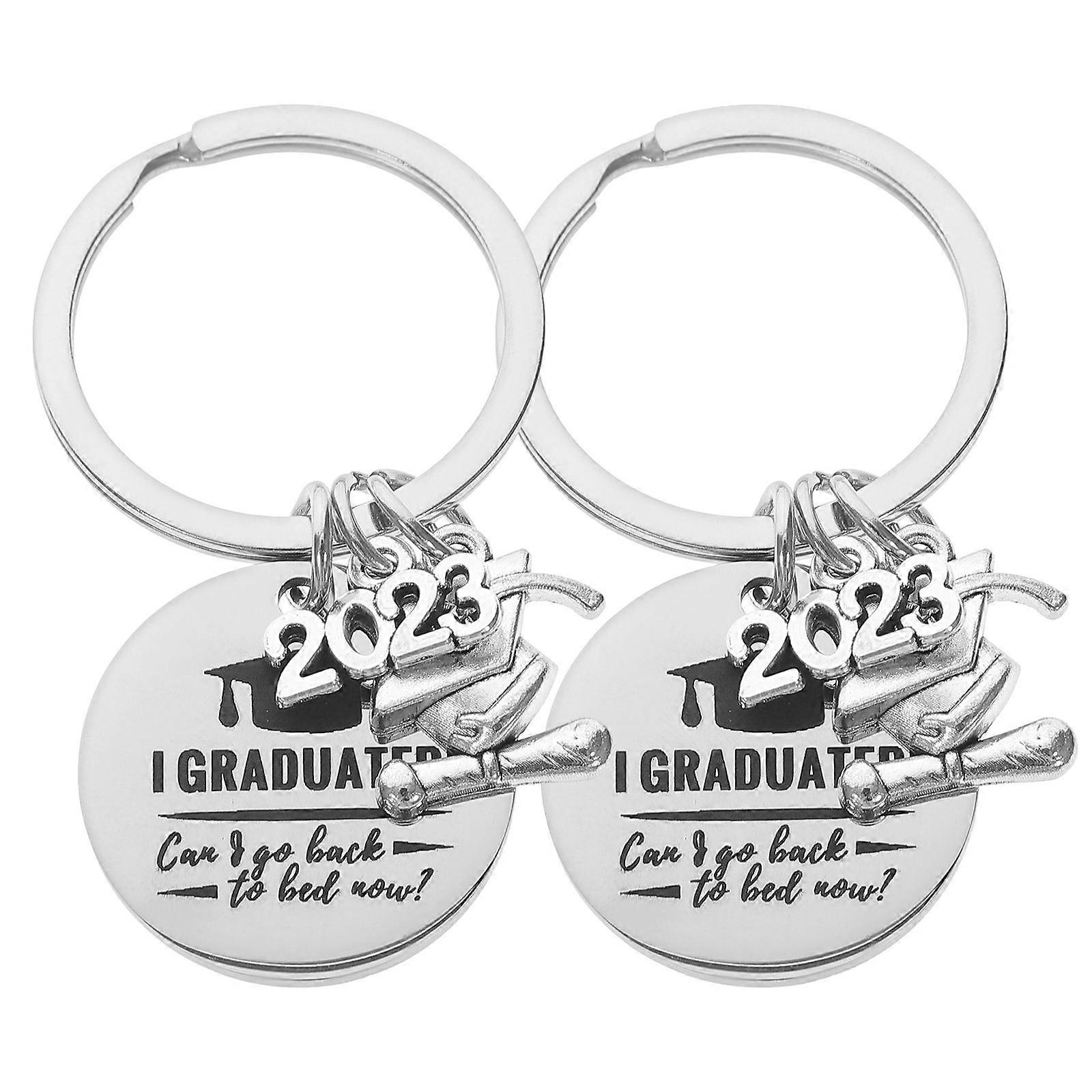 Graduation Accessories Key Chains Simple and Practical Bags Backpacks Souvenir Keyrings Class of 2023 2Pcs