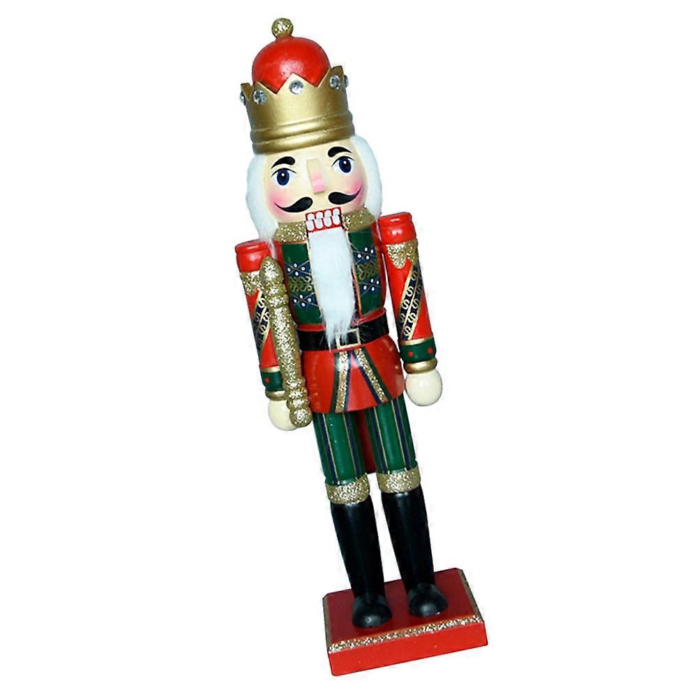 Nutcracker Soldier Decor Wooden Nutcracker Figure for Decoration 2Pcs