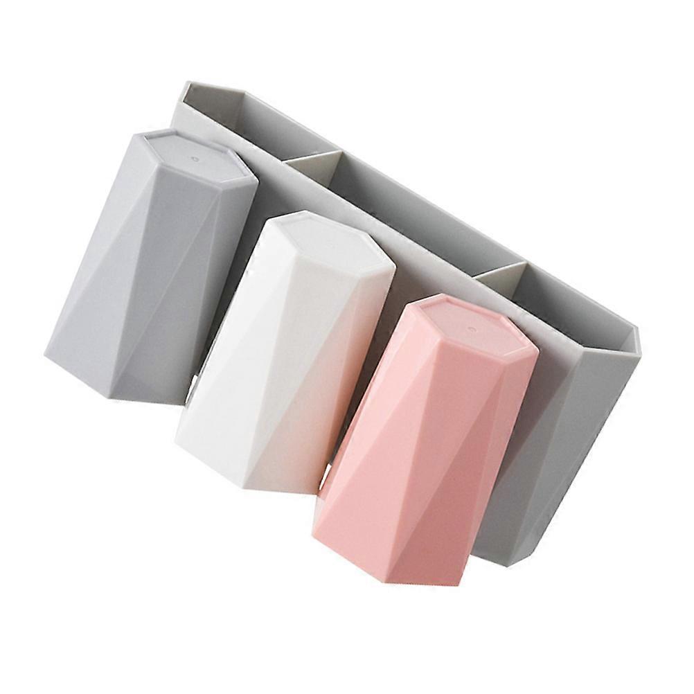 Toothbrush Holder Wall Mounted Organizer For Bathroom 2 Sets Space Saving Plastic With Drying Function