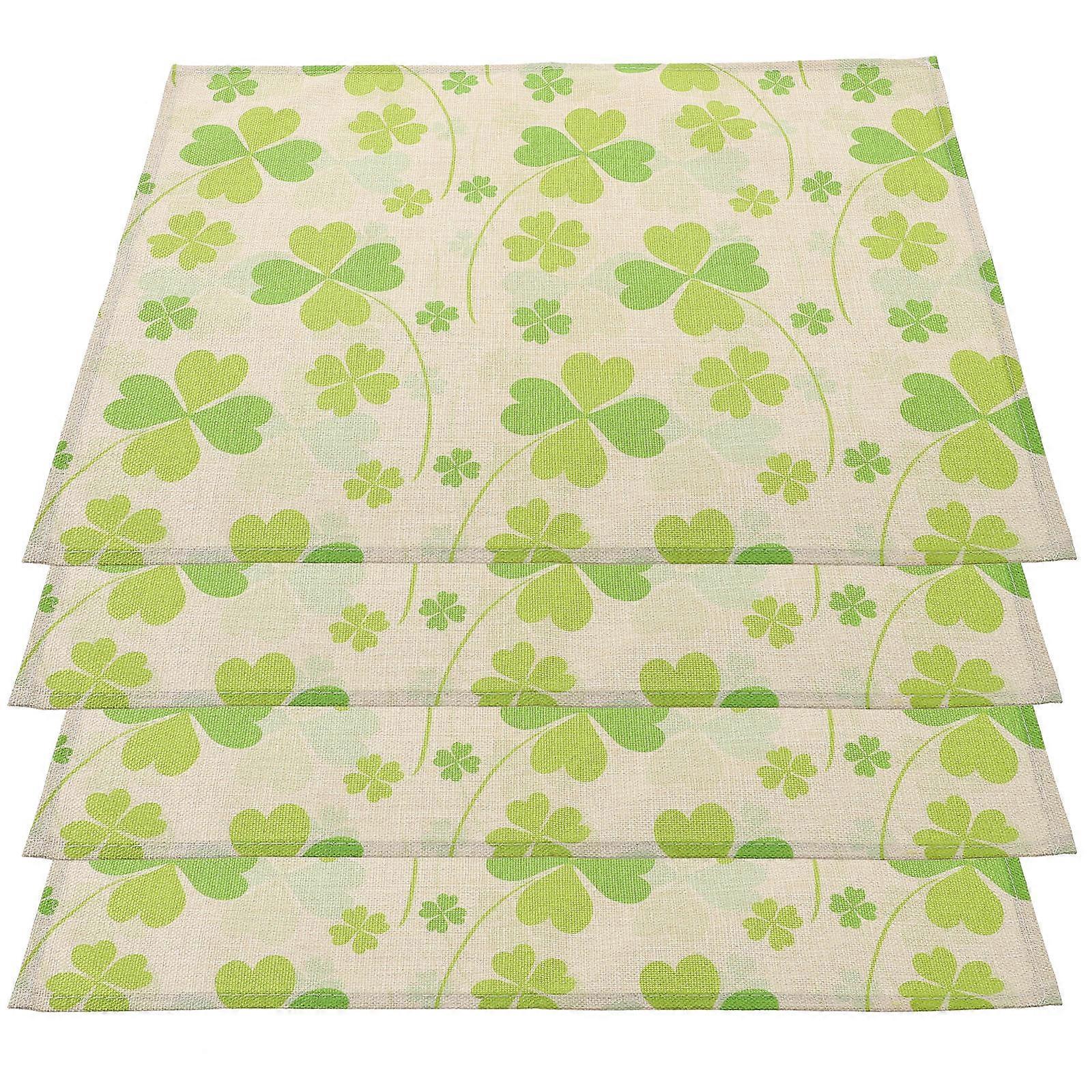 St. Patrick's Day Placemat Shamrock Table Mat Set for Festival 8Pcs
