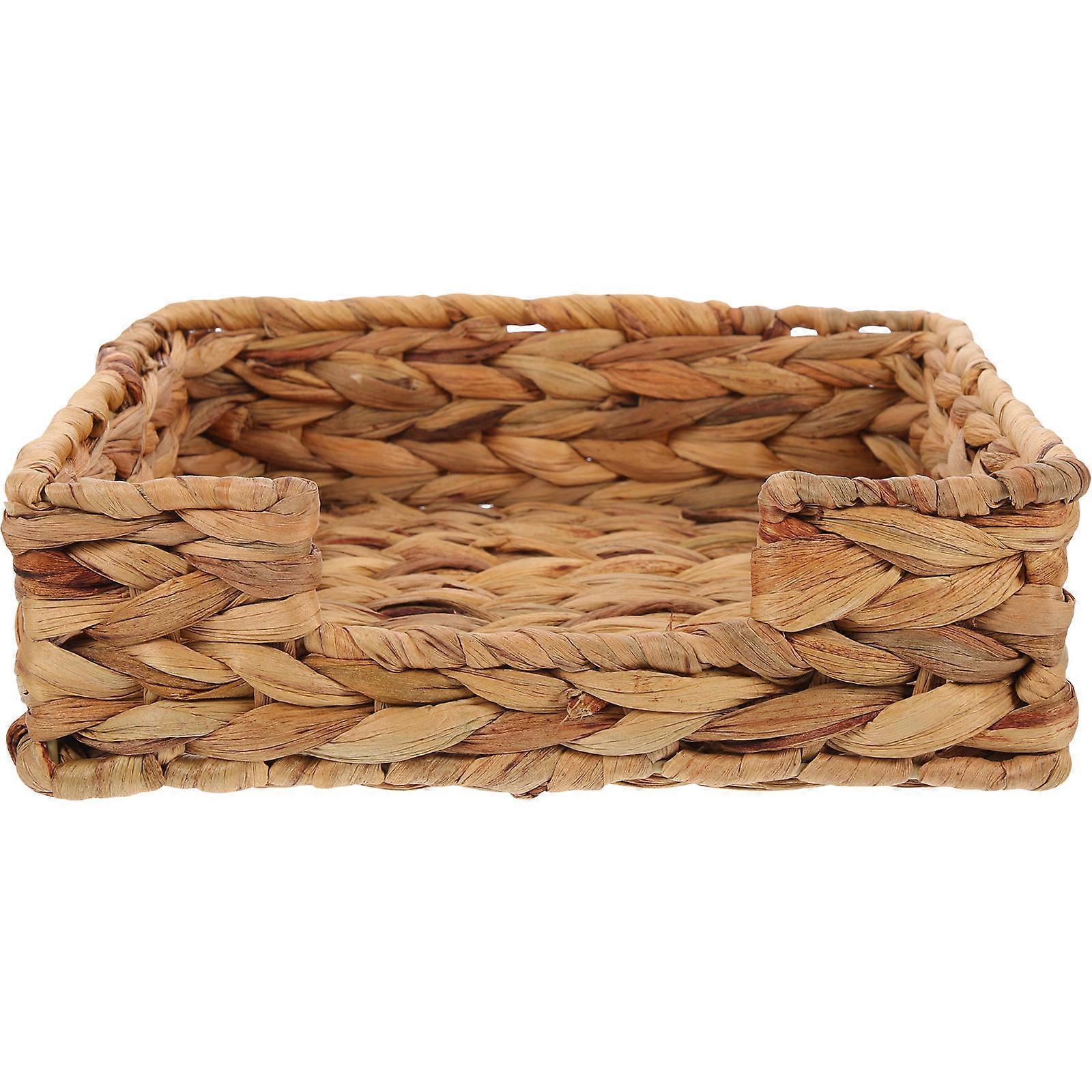 3Pcs Rustic Woven Napkin Basket for Household Use Light Brown Tissue Holder