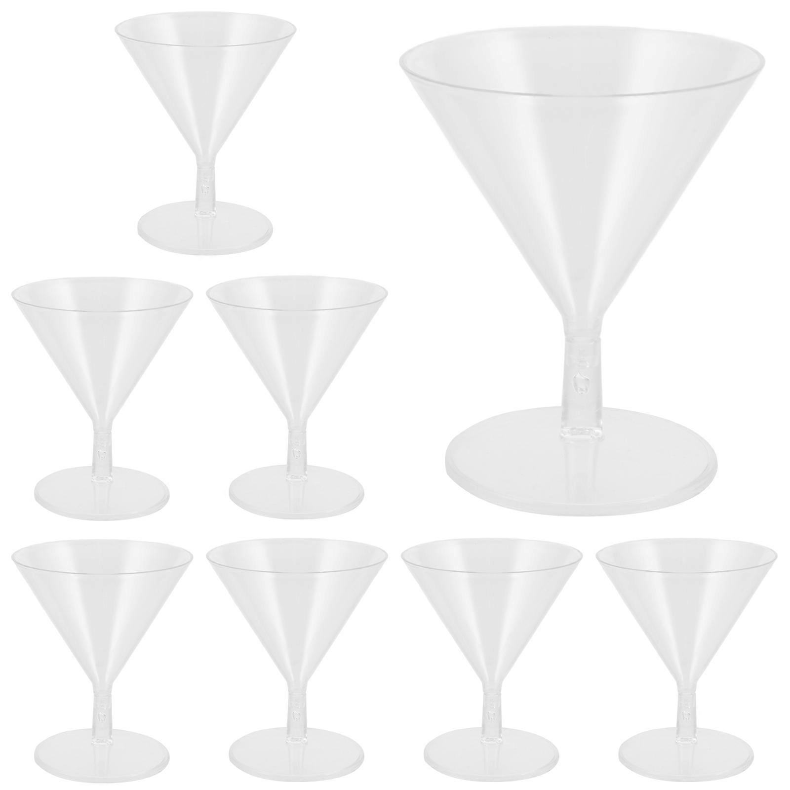 8Pcs Plastic Glasses for Beverage Cup Clear Unbreakable Glassware