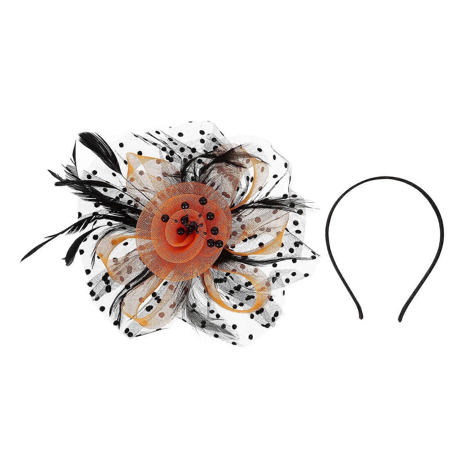 Fascinator Hat Wedding Bride Feathering Headband for Tea Party 5Pcs Set