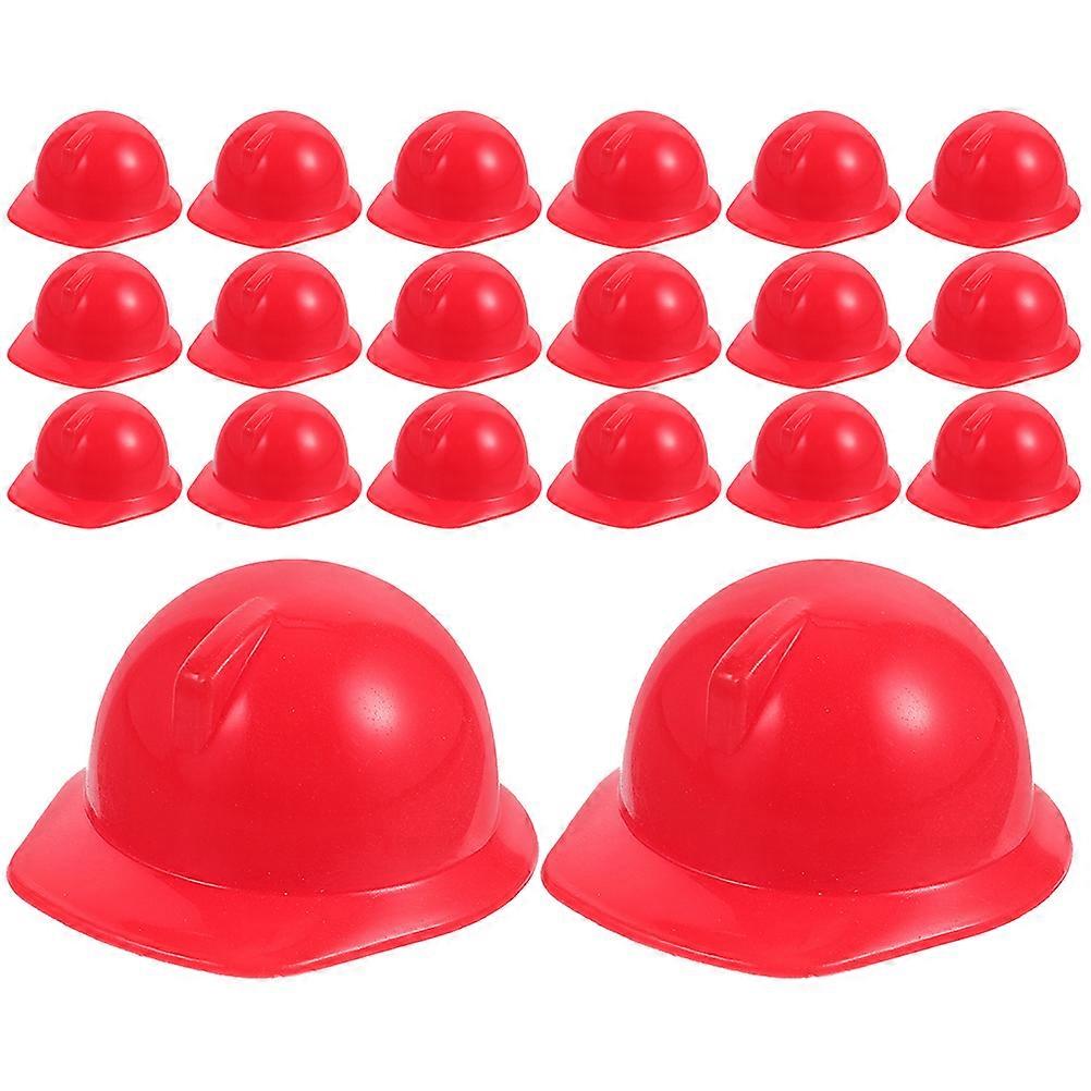 Plastic Dolls Hard Hat Mini for Decor 60Pcs Red Color