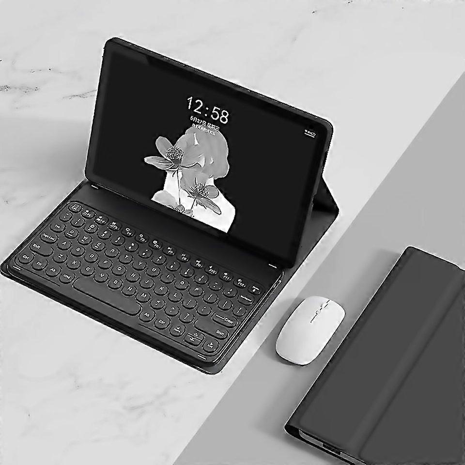 For Ymlx106 Round Key Detachable Bluetooth Tablet Keyboard Leather Case With Mouse Ymlx106 With Mous