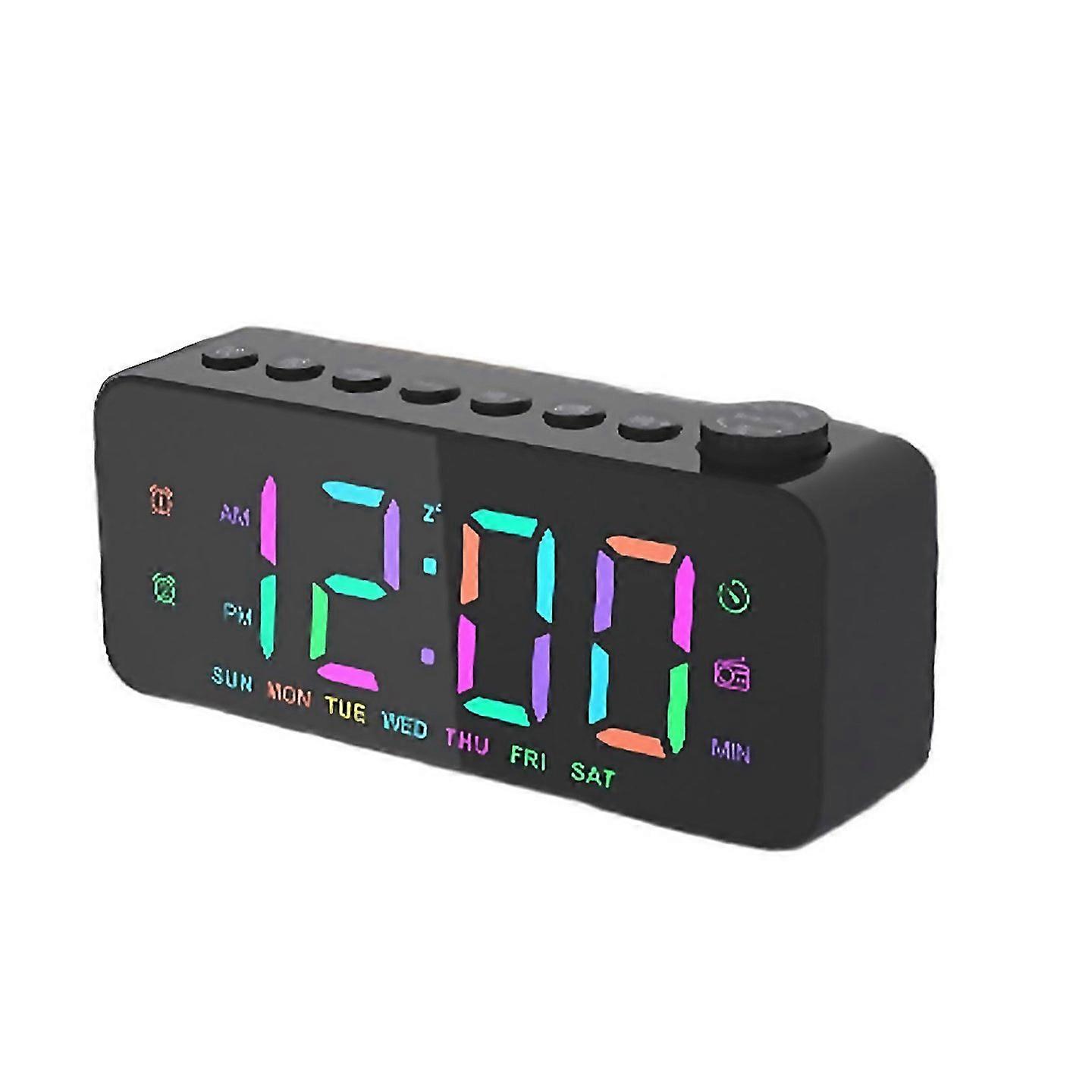 For Rgb Color Changing Led Digital Alarm Clock With Fm Radio Builtin 8 Natural Music