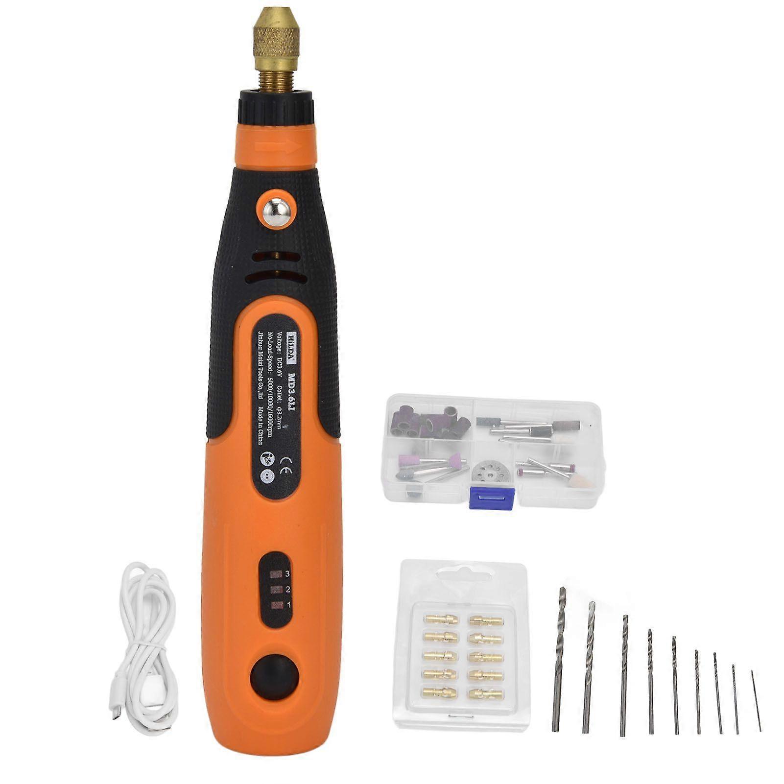 HiLDA Rotary Tools Kit Electric Grinder Carving Pen Mini Wireless Drill Variable Speed 3.6V