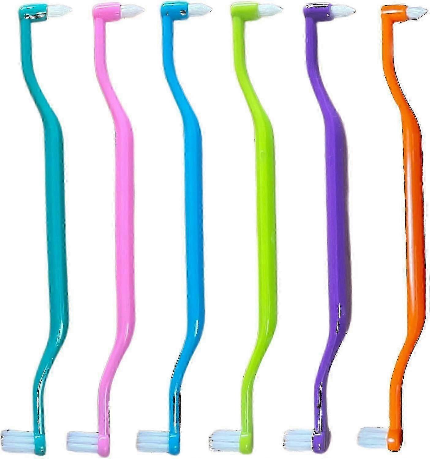 6pcs Ultra Soft Bristles Toothbrush, 2 in 1 Toothbrush with Interdental and