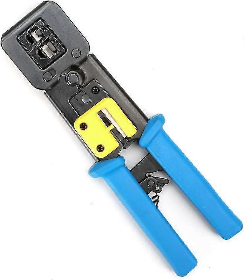 Professional EZ Pass Through Crimping Tool - Ratchet Crimper - Wire Stripper for Old Internet Connectors