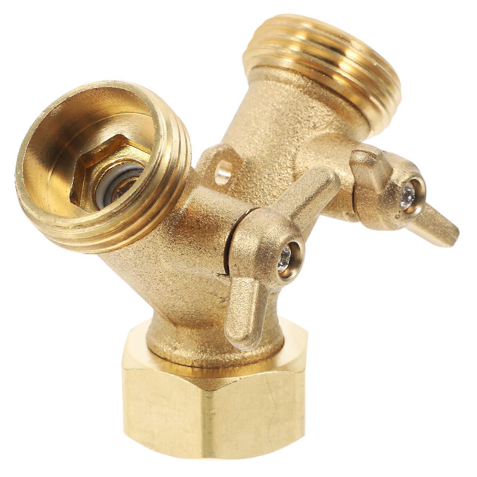 4Pcs Dual Hose Splitter Garden Hose Y Valve Solid Brass for Efficient Watering