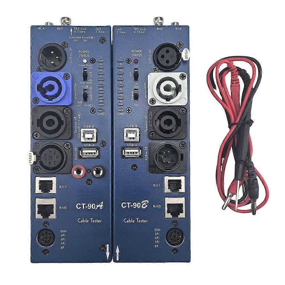 CT-90AB Detachable Multi-Function Audio Cable Tester 16 in 1 Digital Display Automatic Cable Tester