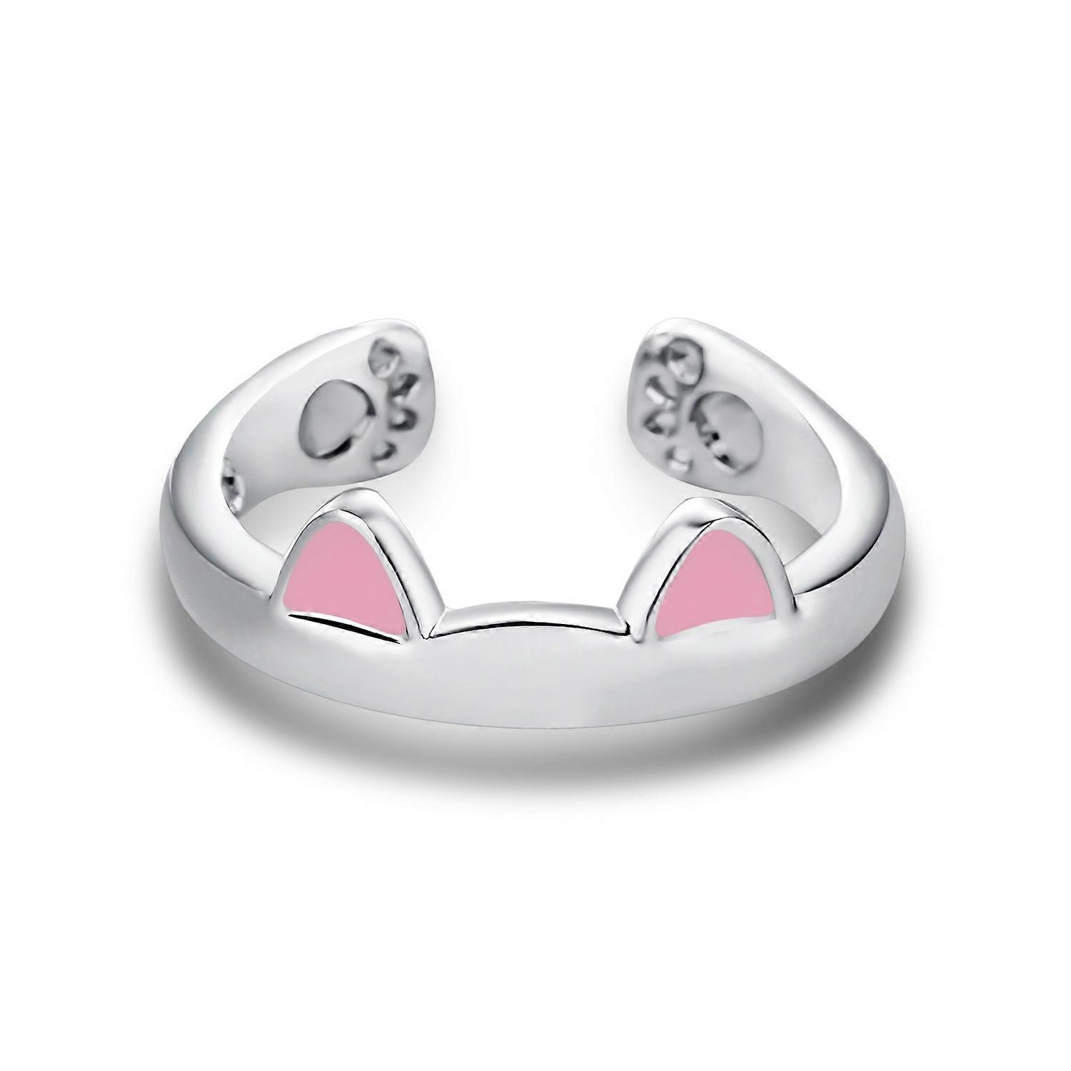 Ring, Cute Cartoon Cat Paw Print Cat Ear Open Adjustable for Girls