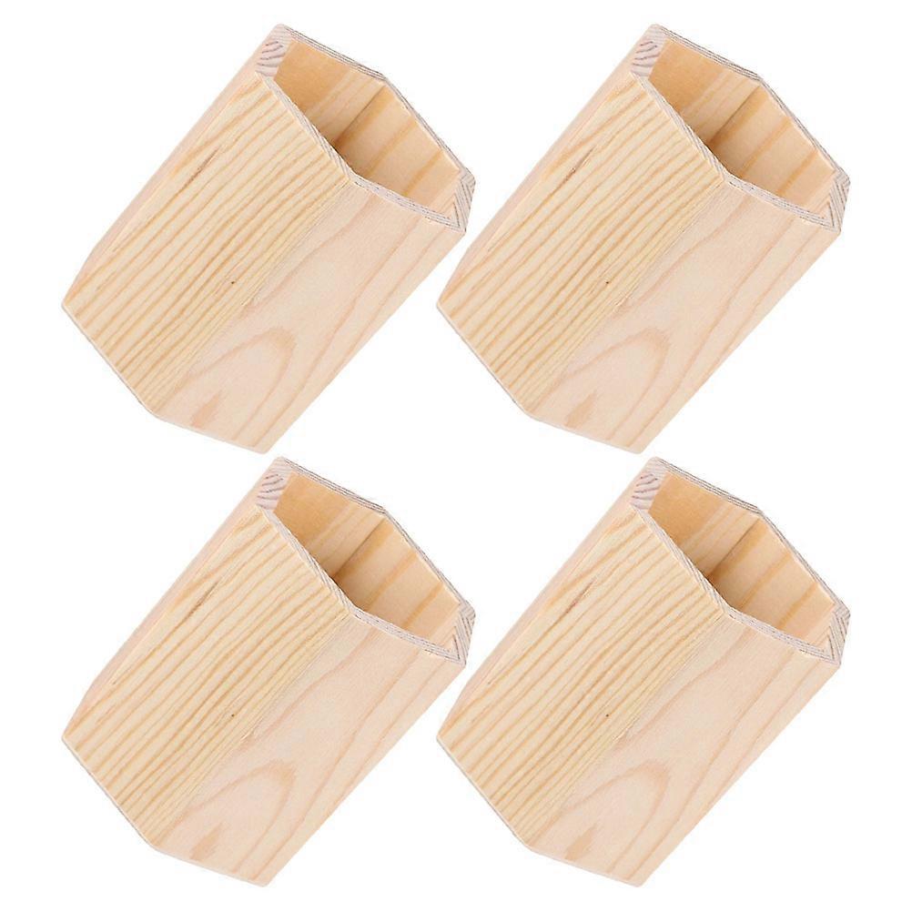 Wood Pen Holder for Storage Use 12Pcs Unfinished Desktop Organizer Container