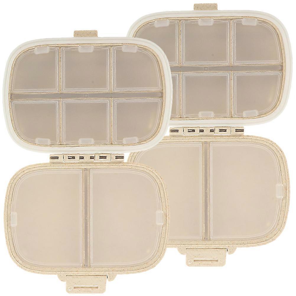 Portable Organizer Pills Box for Storage Use 2Pcs with Eight Compartments Design