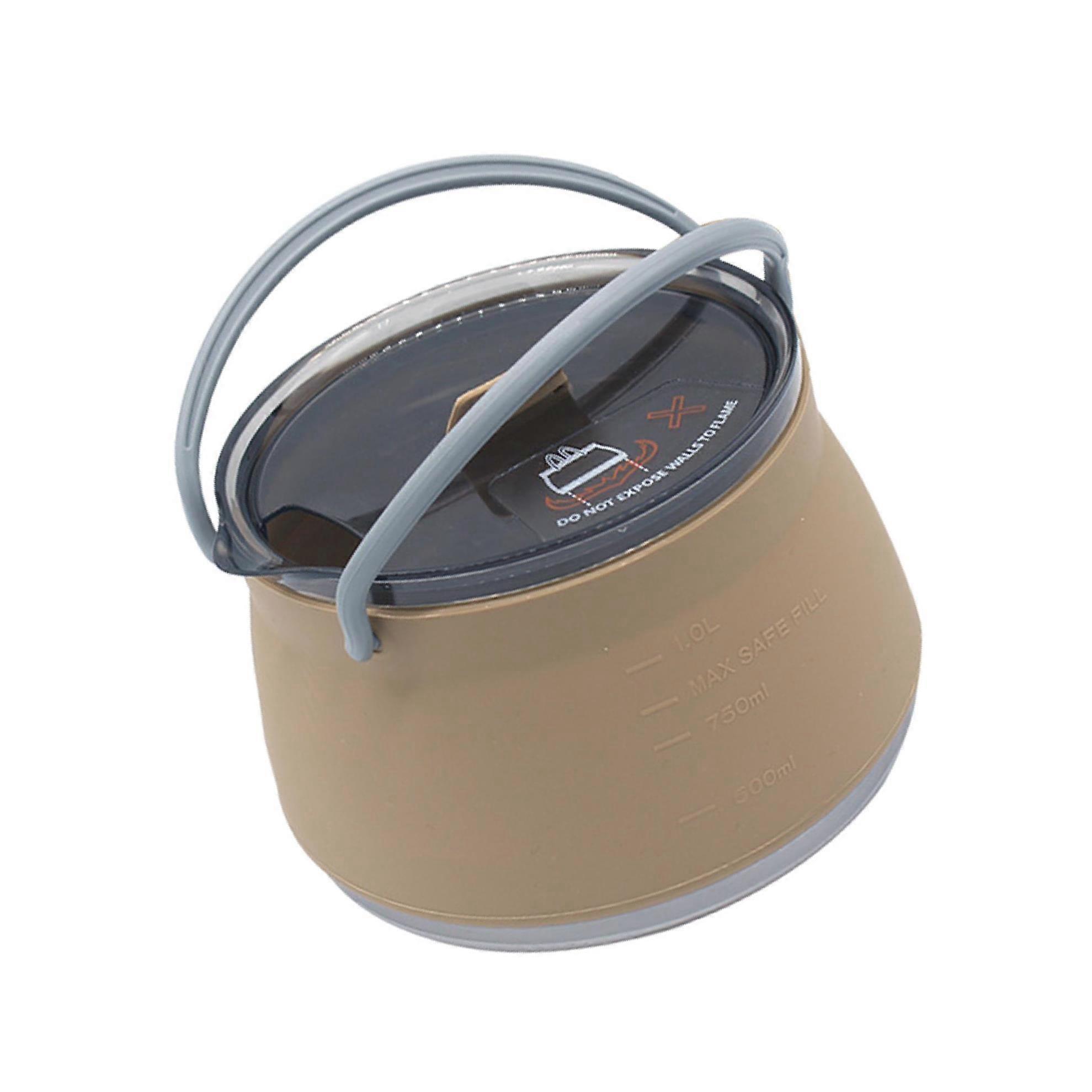 Foldable Camping Silicone Cook Pot Portable Collapsible Kettle Tea Pot