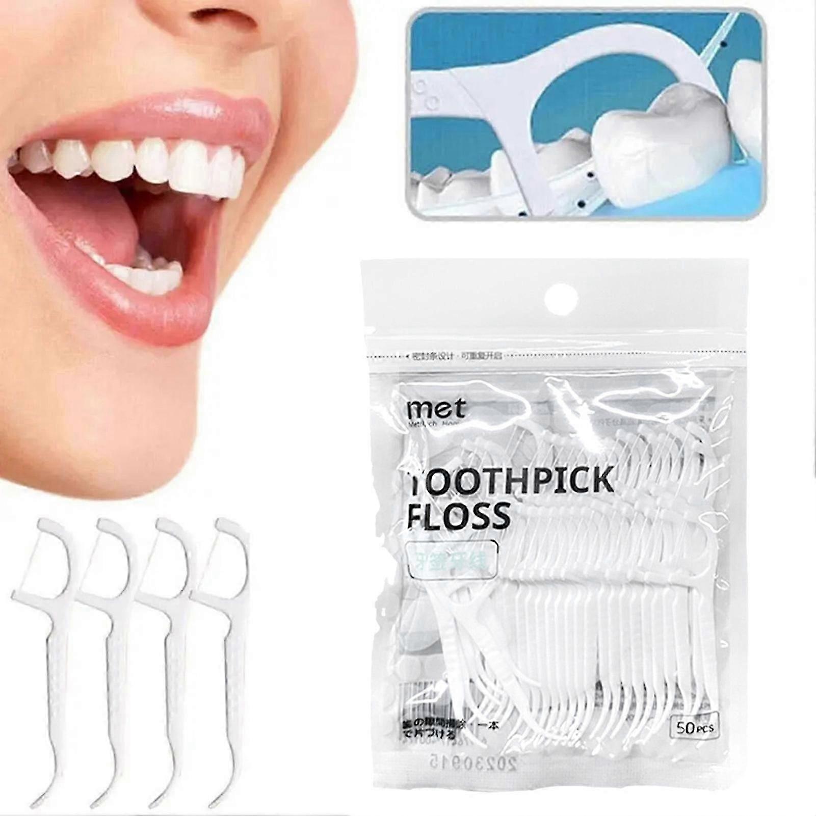 Portable Floss Box Disposable Dental Floss Refillable Floss Pick Floss Dispenser Contains 10Pcs Floss Oral Hygiene Care
