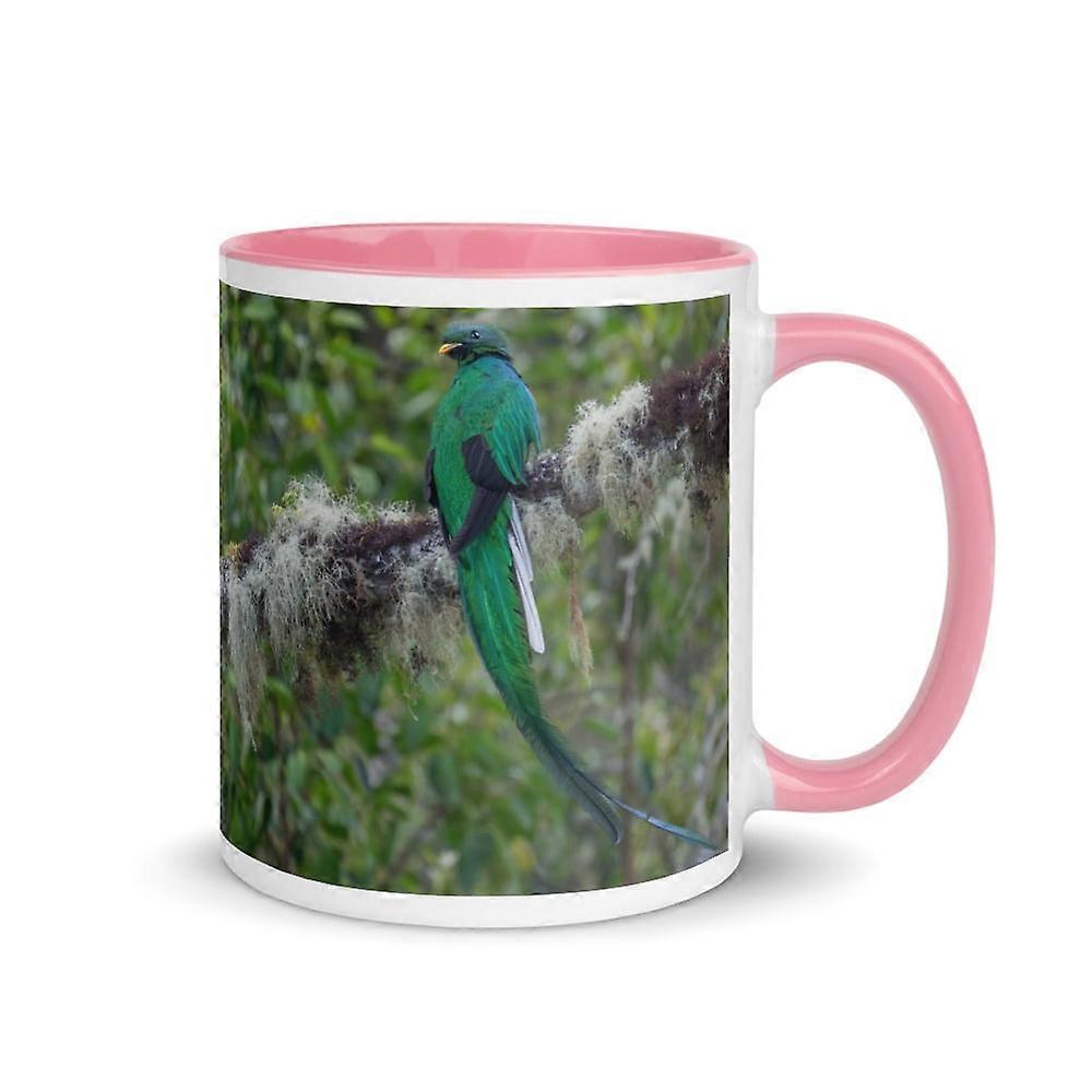 Resplendent_Quetzal ! Mug with Color Inside (Pink)