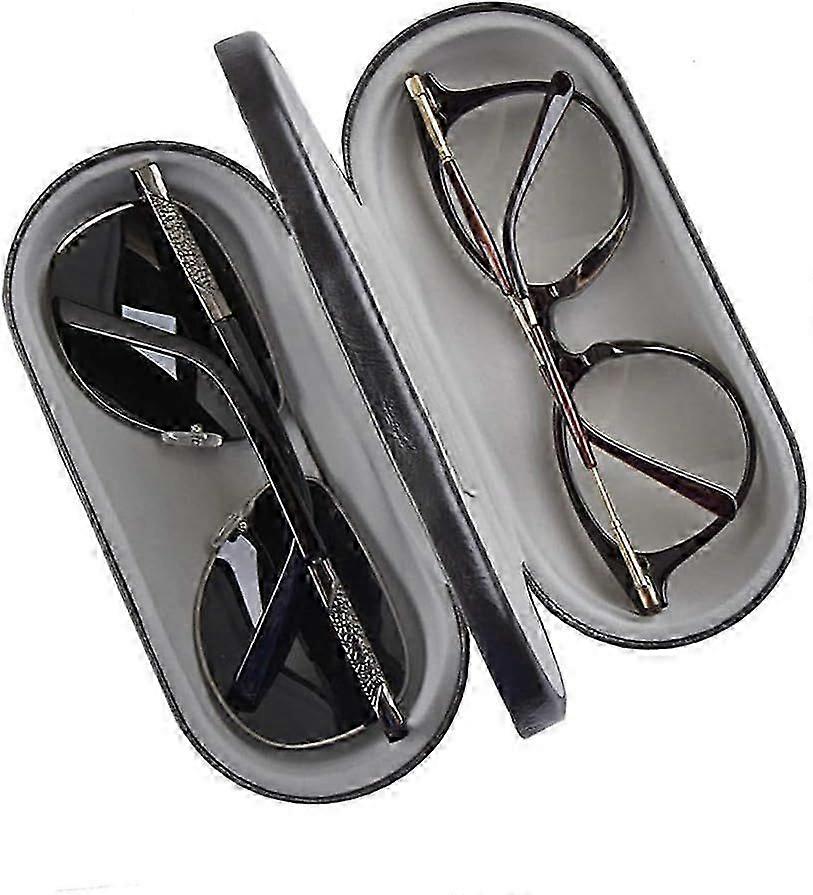 [2 in 1] Dual Glasses Case Hard Shell Eyeglass Case Protective for 2 Eyeglasses