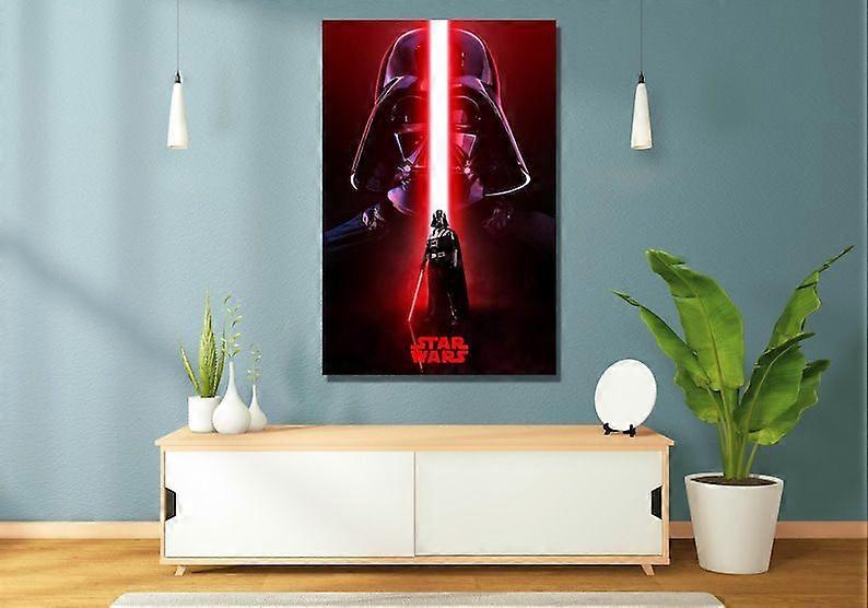Darth Vader Ready To Hang Canvas Wall Art, Starwars Darth Vader Poster , Darth Vader Print,Midnight Starwars Print Art,Clone Wars Poster-ouyaa1796