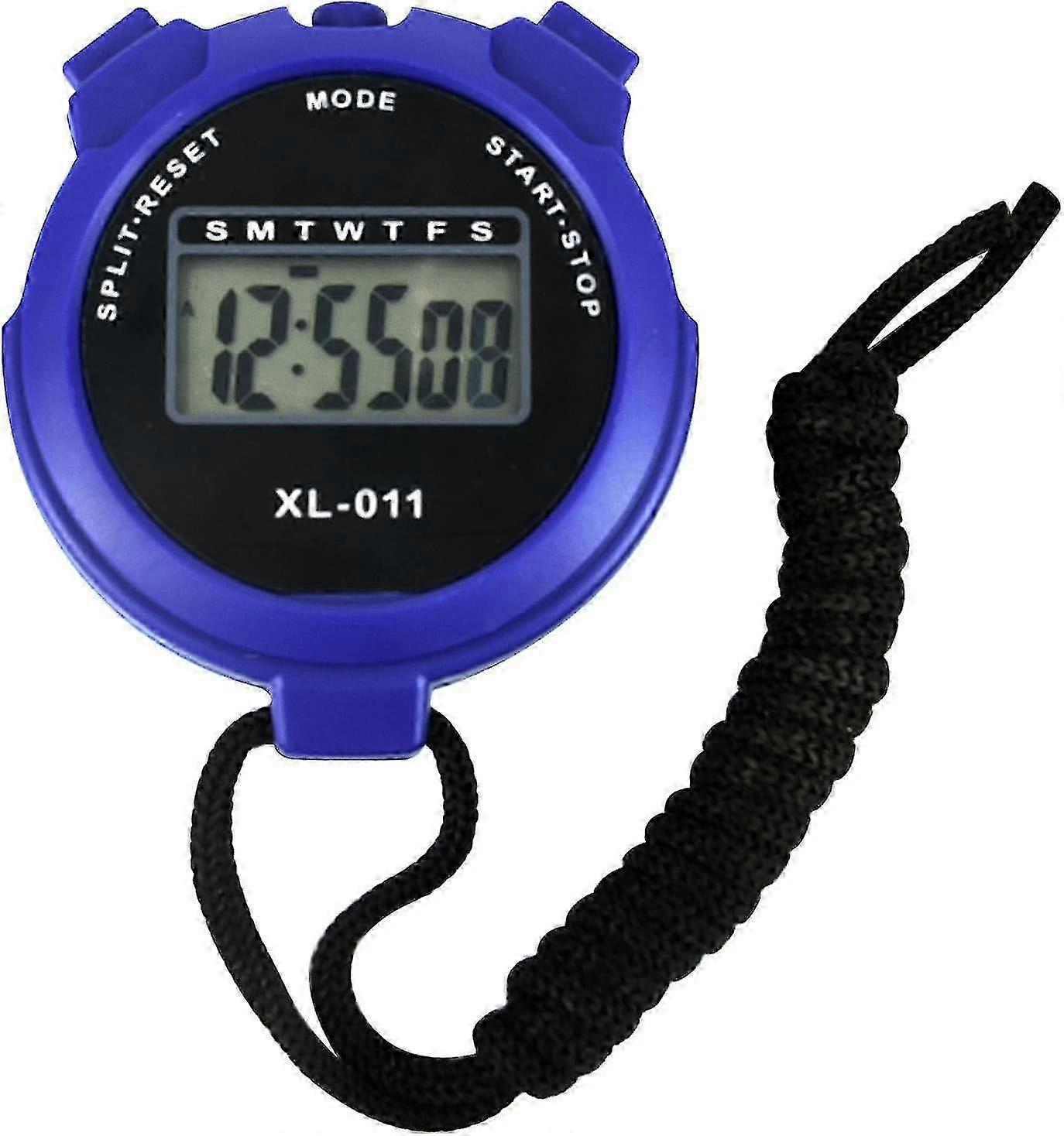 25-26 Digital Sports Stopwatch Timer Stopwatch Large Display Interval Training Timer Outdoor Split Stop Watch Lap Timer(blue)