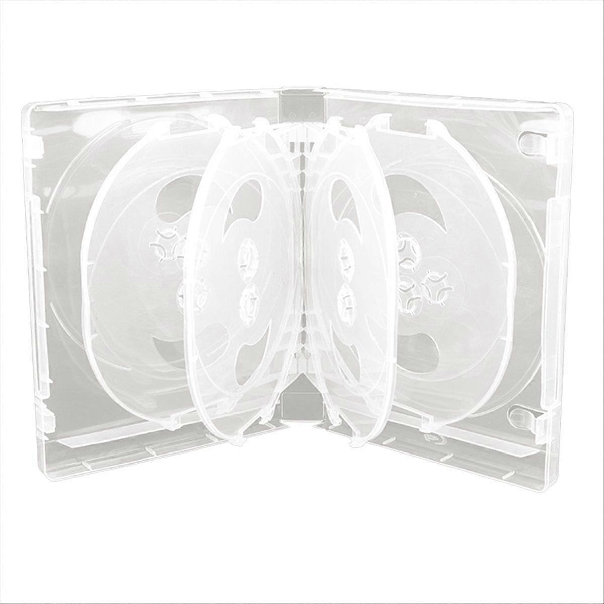 CD Storage Box 10-Piece Pack CD Case Plastic Double-Sided CD,White