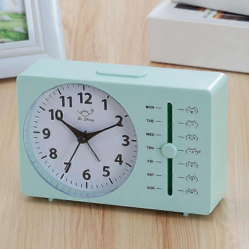 Bo Sheng GH222 Weekly Alarm Clock Square Quartz Desk Clock Scanning Silent Pointer Clock