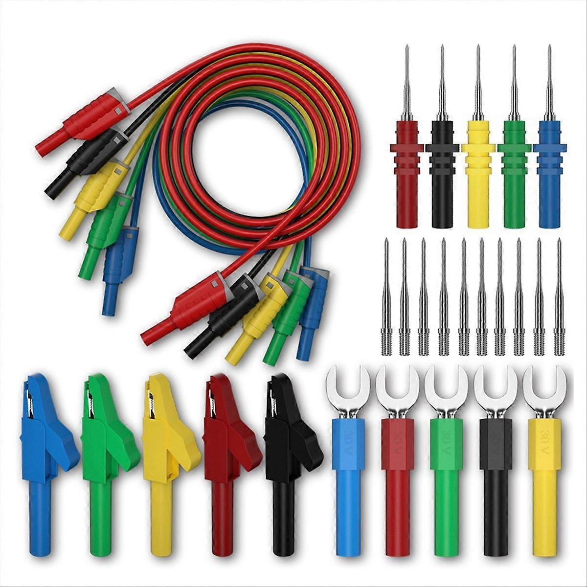 5 Colors 4mm Dual Banana Plug Lead Test Cable for Multimeter U-Shaped