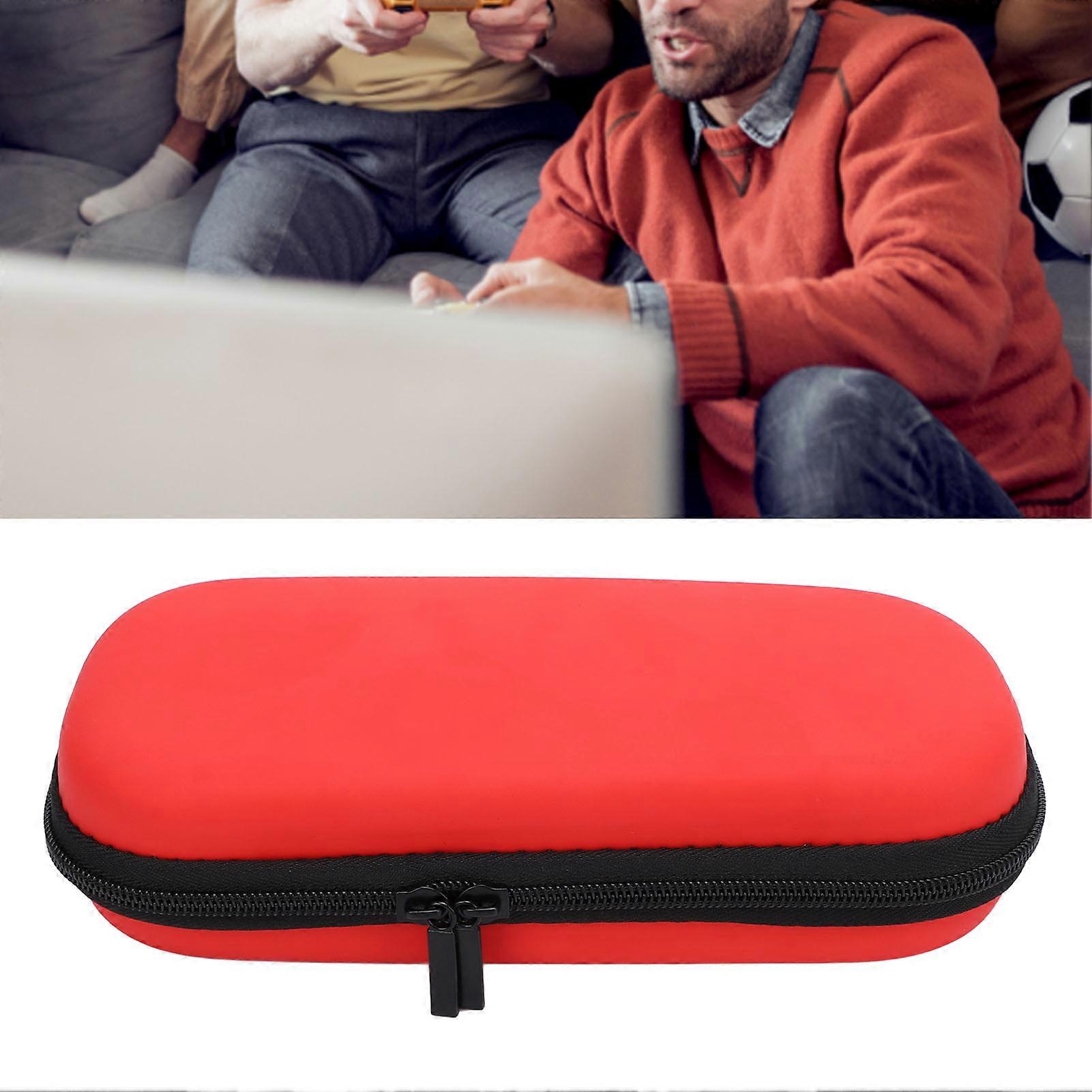 Game Console Case with Pockets Anti Scratch Water Resistant PU EVA Two Way Zipper Hard Case for PSP 3000 Game Console Accessories Red 