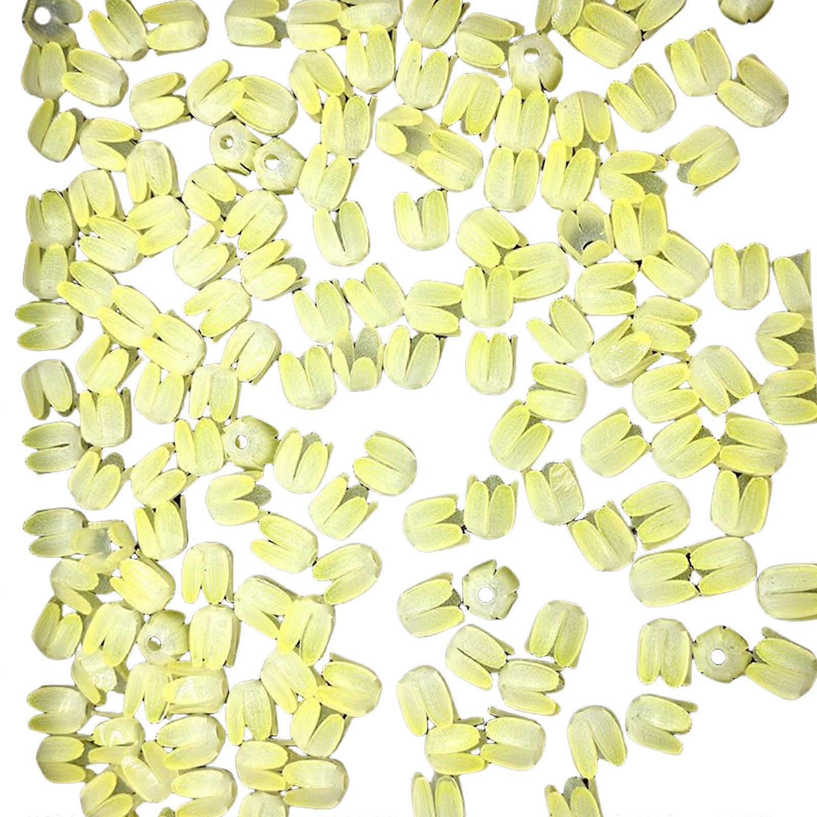 50 Adet Renk Baskı Laleler Tomurcuk Çiçekler Şekli Akrilik Çiçek Boncuk Gece Işık Aksesuarları DIY Mücevher Küpe Yapımı Sarı