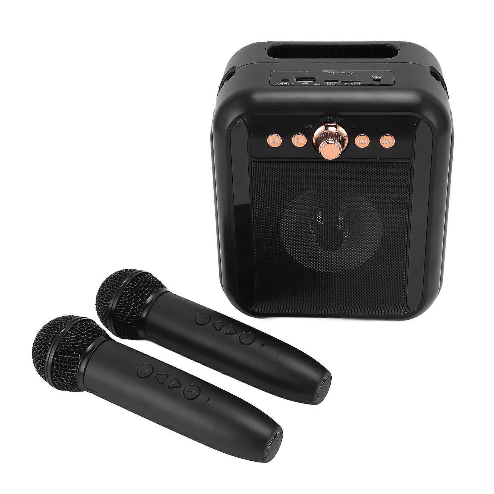 Karaoke Machine Clear Sound 3000mAh Battery Lower Noise Lightweight Bluetooth Karaoke Speaker Machine for Household Dual Wireless Microphone